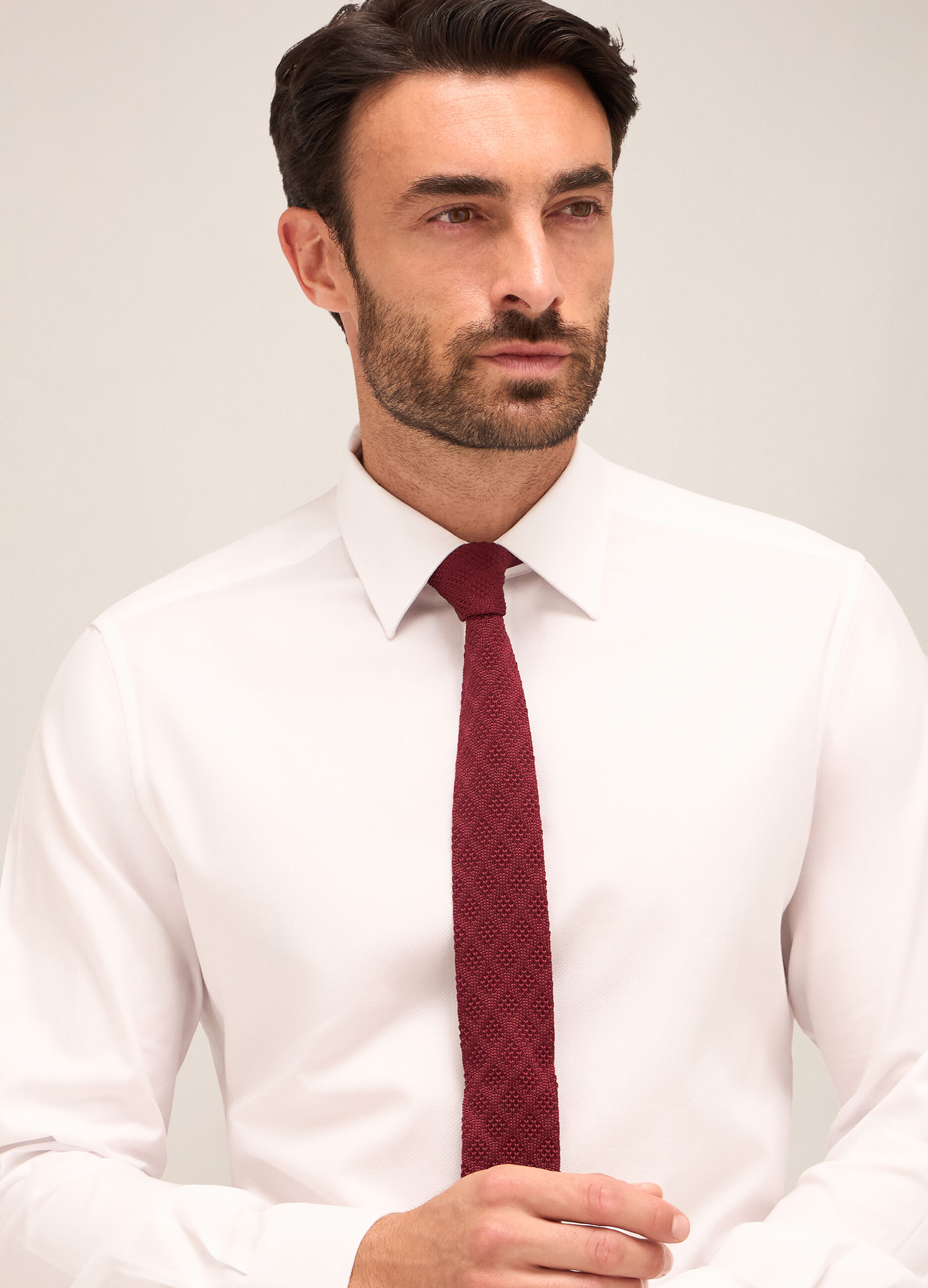 Camicia slim fit colletto italiano in cotone uomo_2