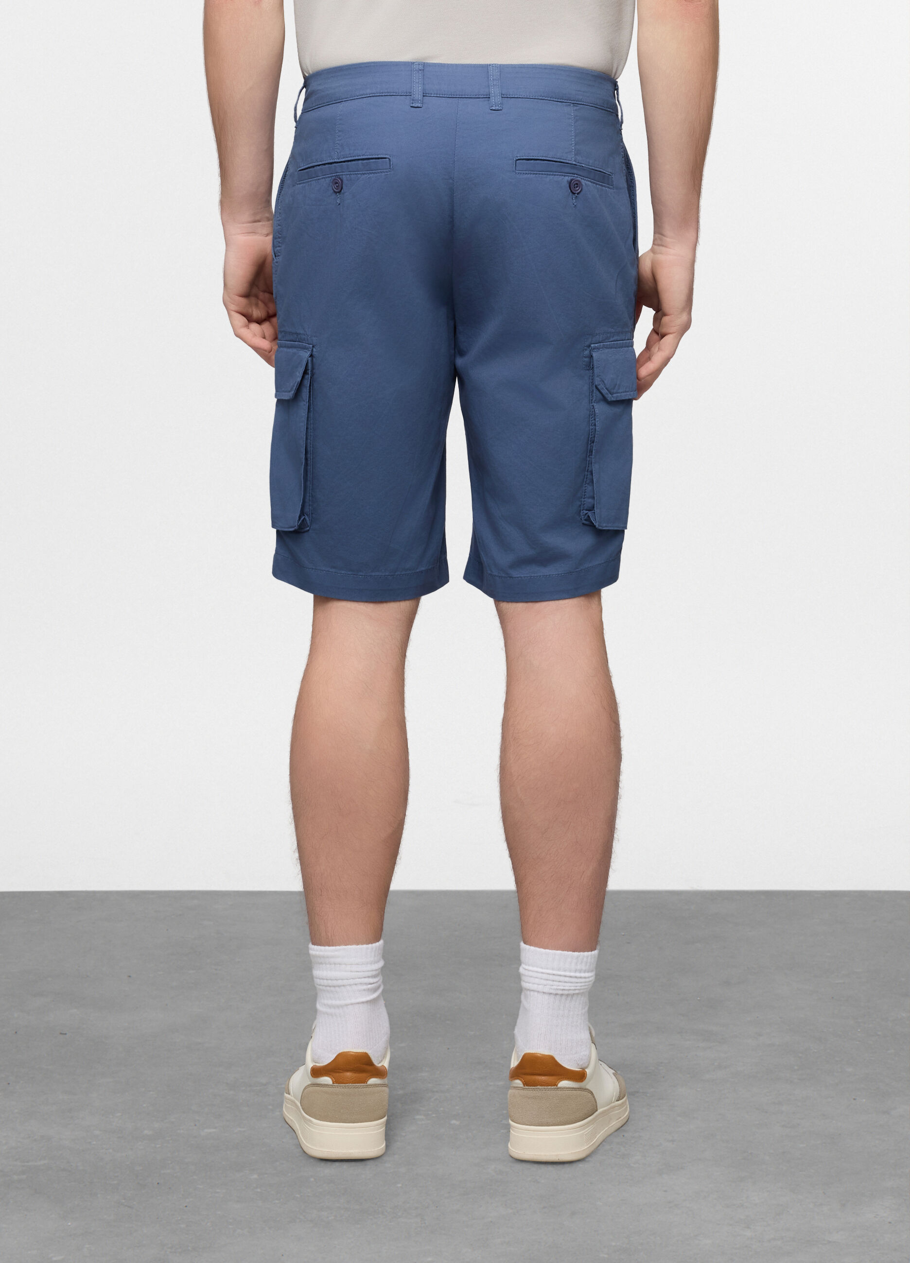 Bermuda cargo in twill di cotone uomo_1