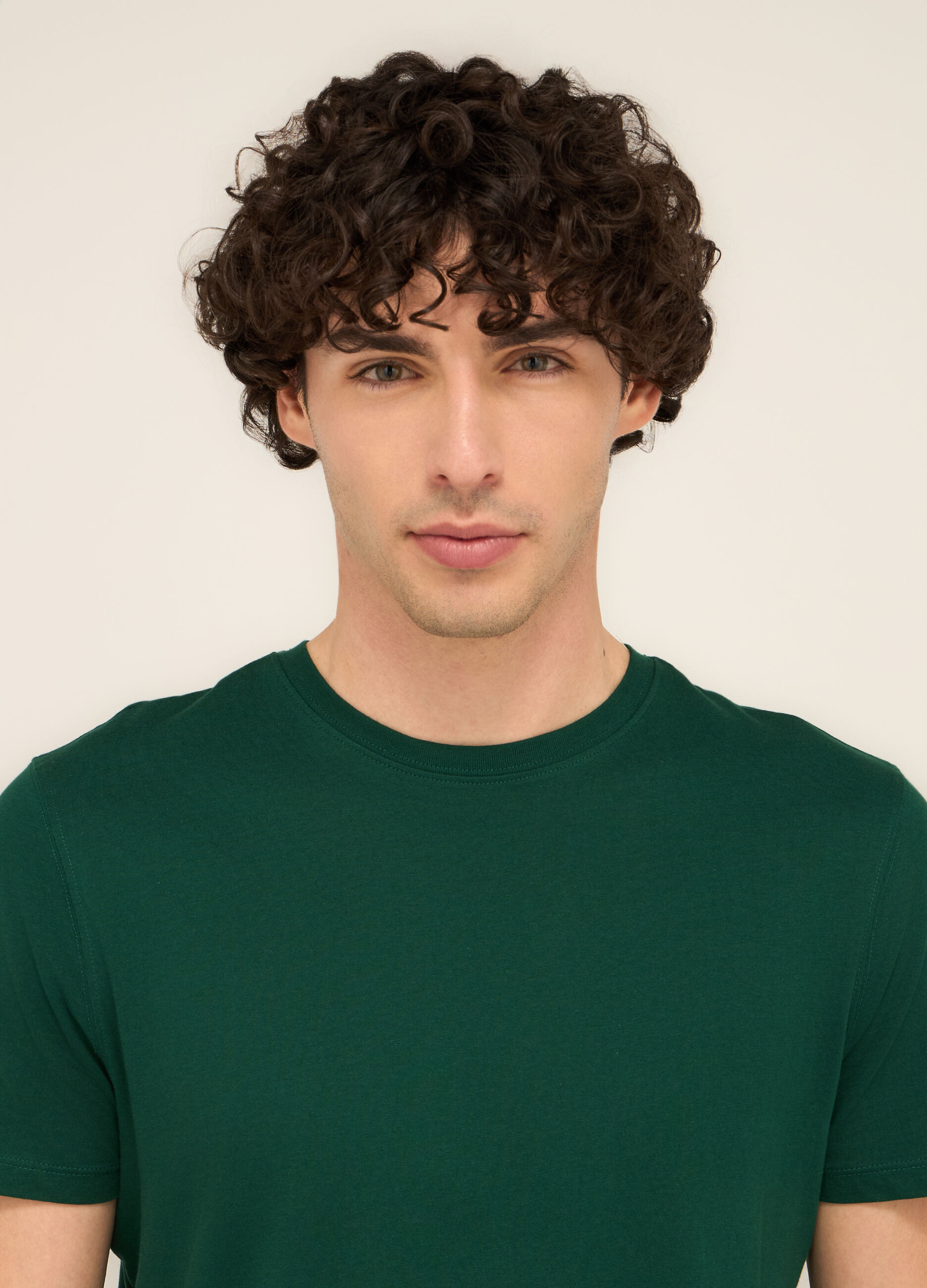 T-shirt girocollo in puro cotone uomo
