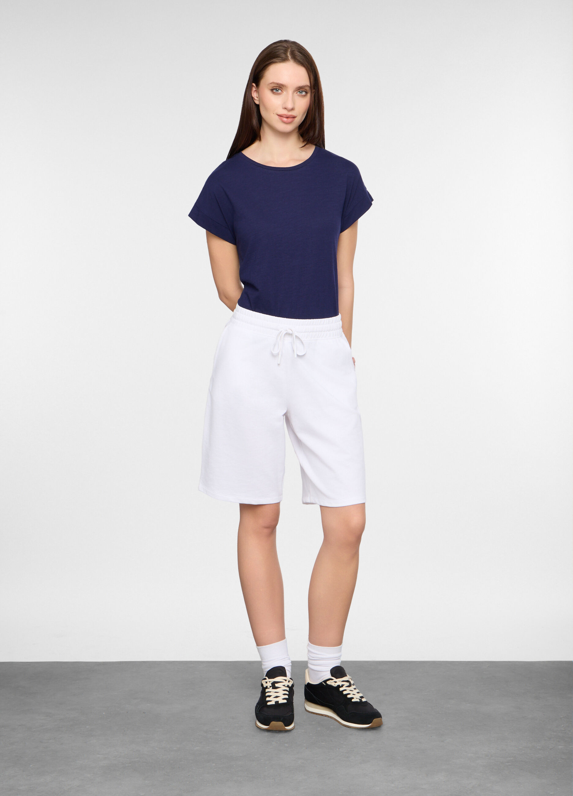 Bermuda regular fit in french terry donna_0