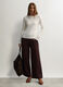 Pantaloni Wide Leg in Punto Milano stretch donna_0