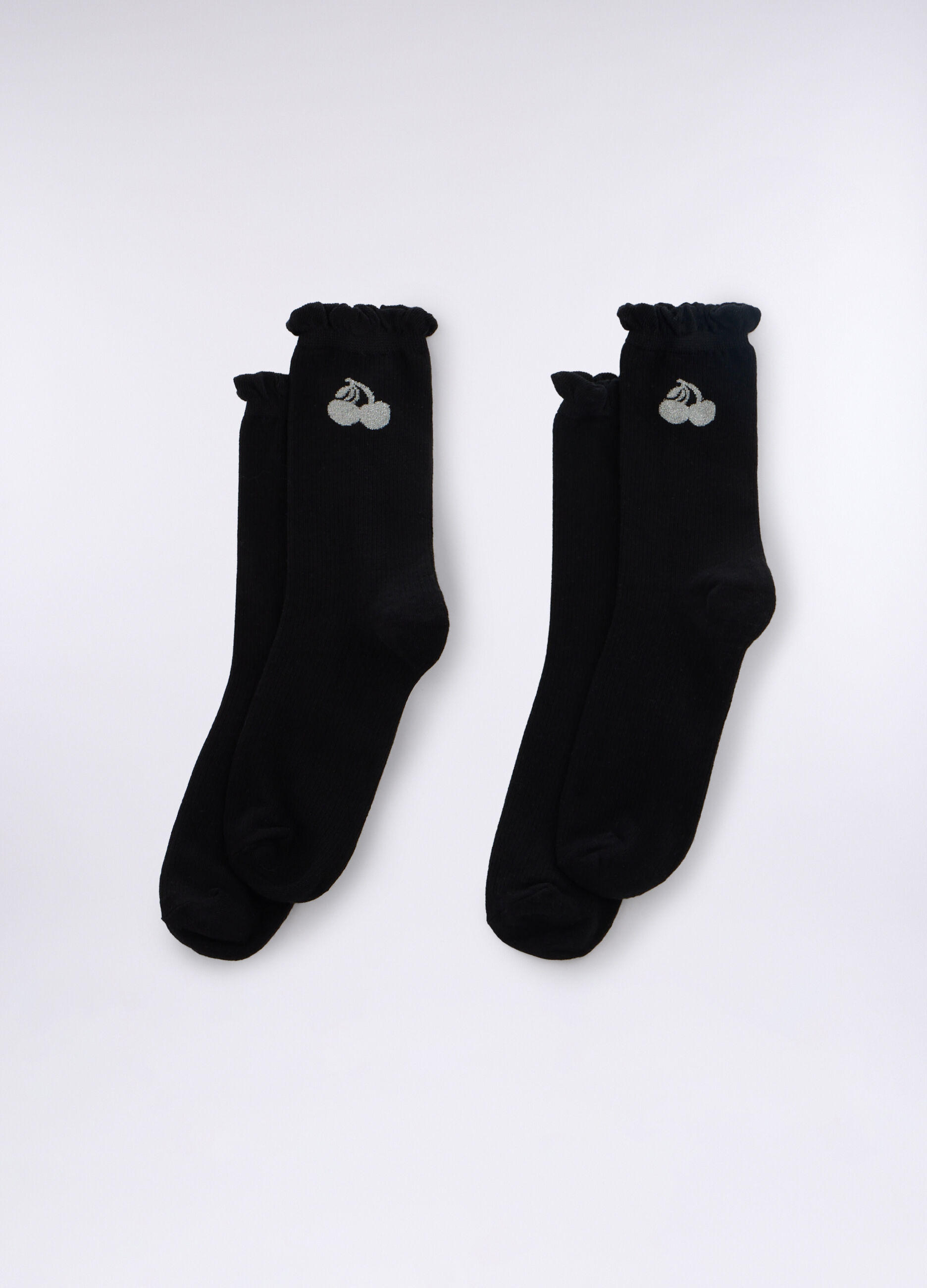 Pack 2 calze midi in costina di cotone stretch donna_0