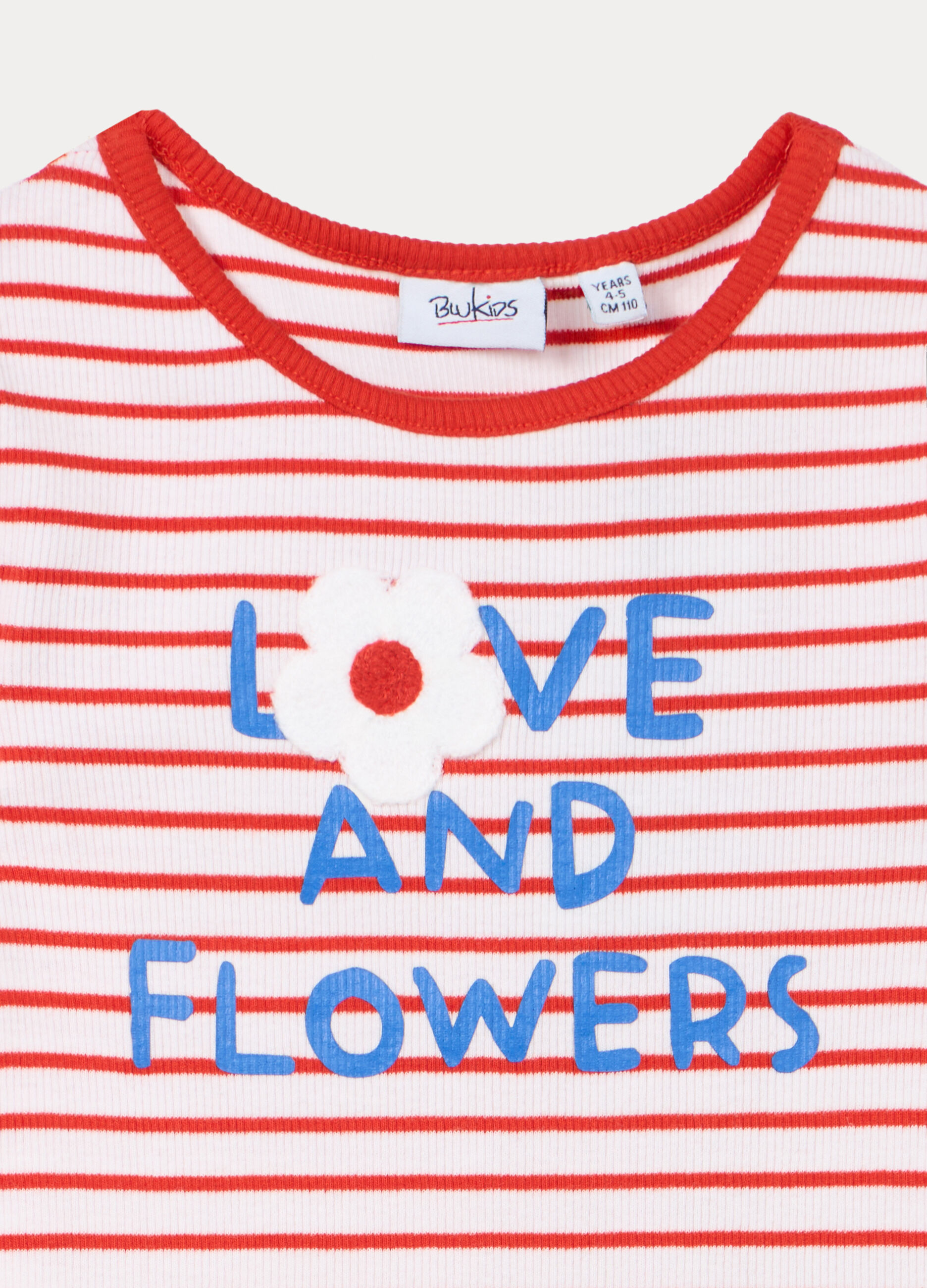 T-shirt girocollo in costina di cotone stretch bambina_2