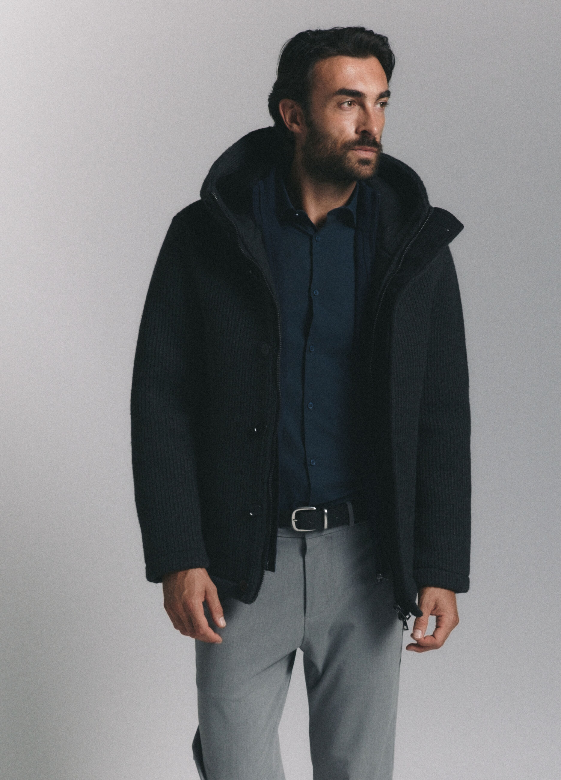 Giubbotto con cappucci in maglia uomo_1