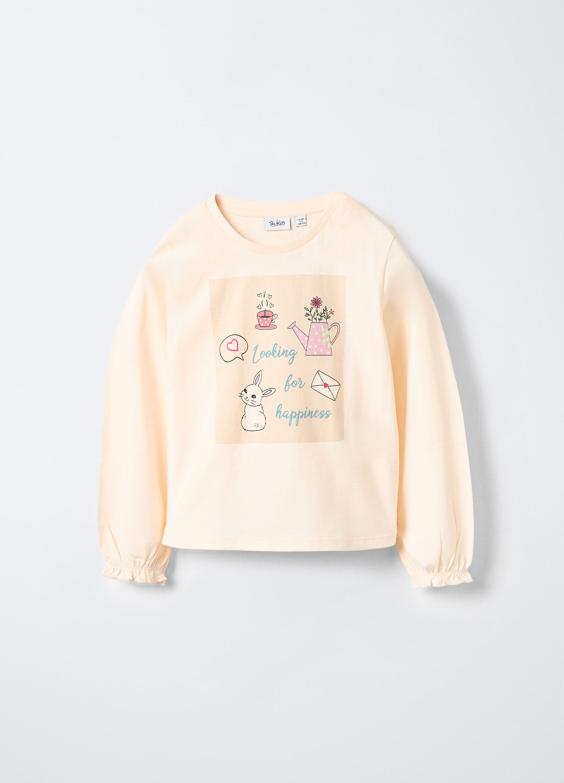 T-shirt in jersey di puro cotone bambina_0