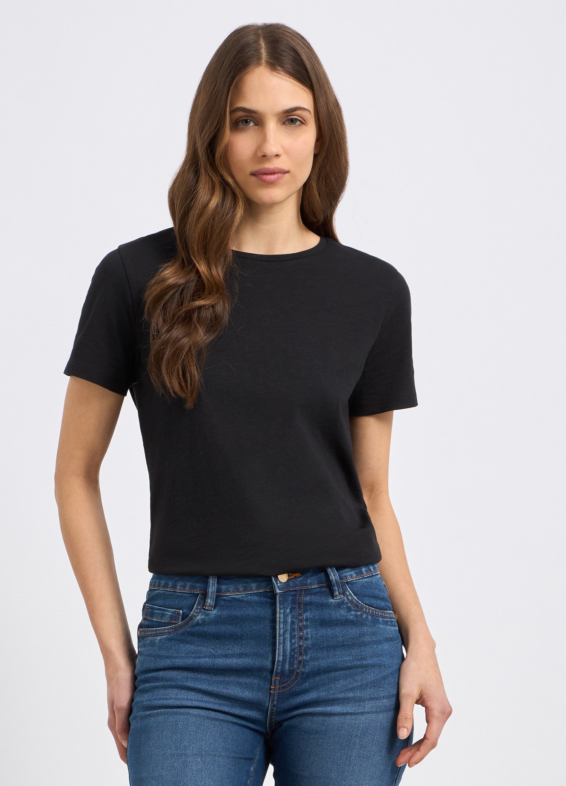 T-shirt in puro cotone con cut out donna_0
