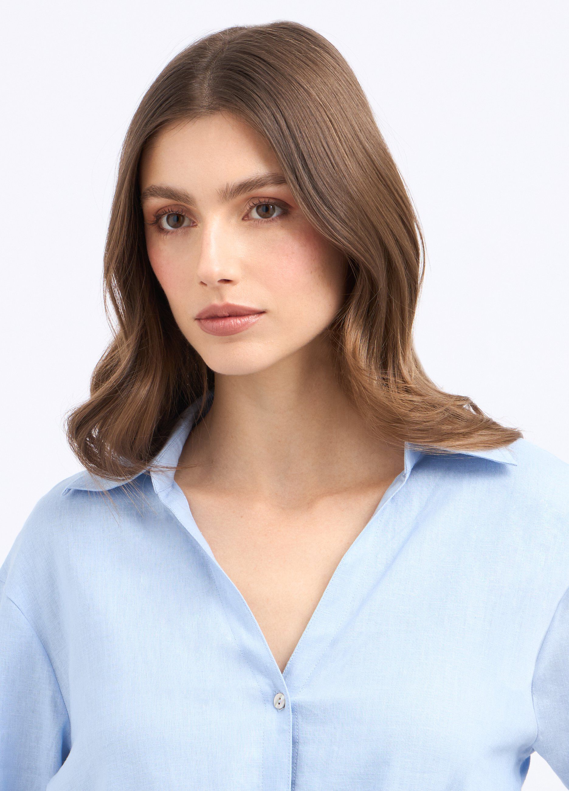 Camicia in misto lino donna