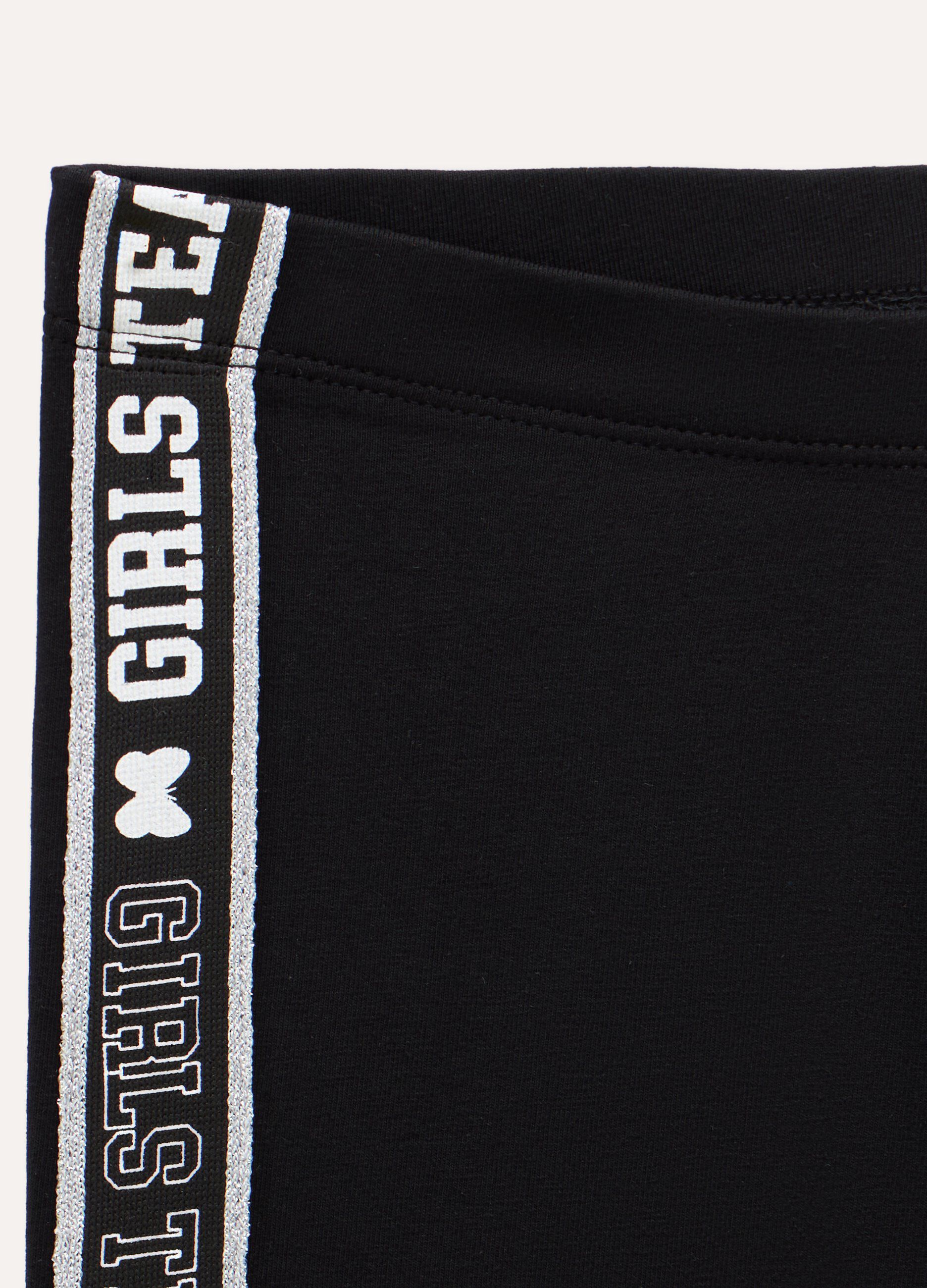 Leggings in cotone stretch con glitter ragazza