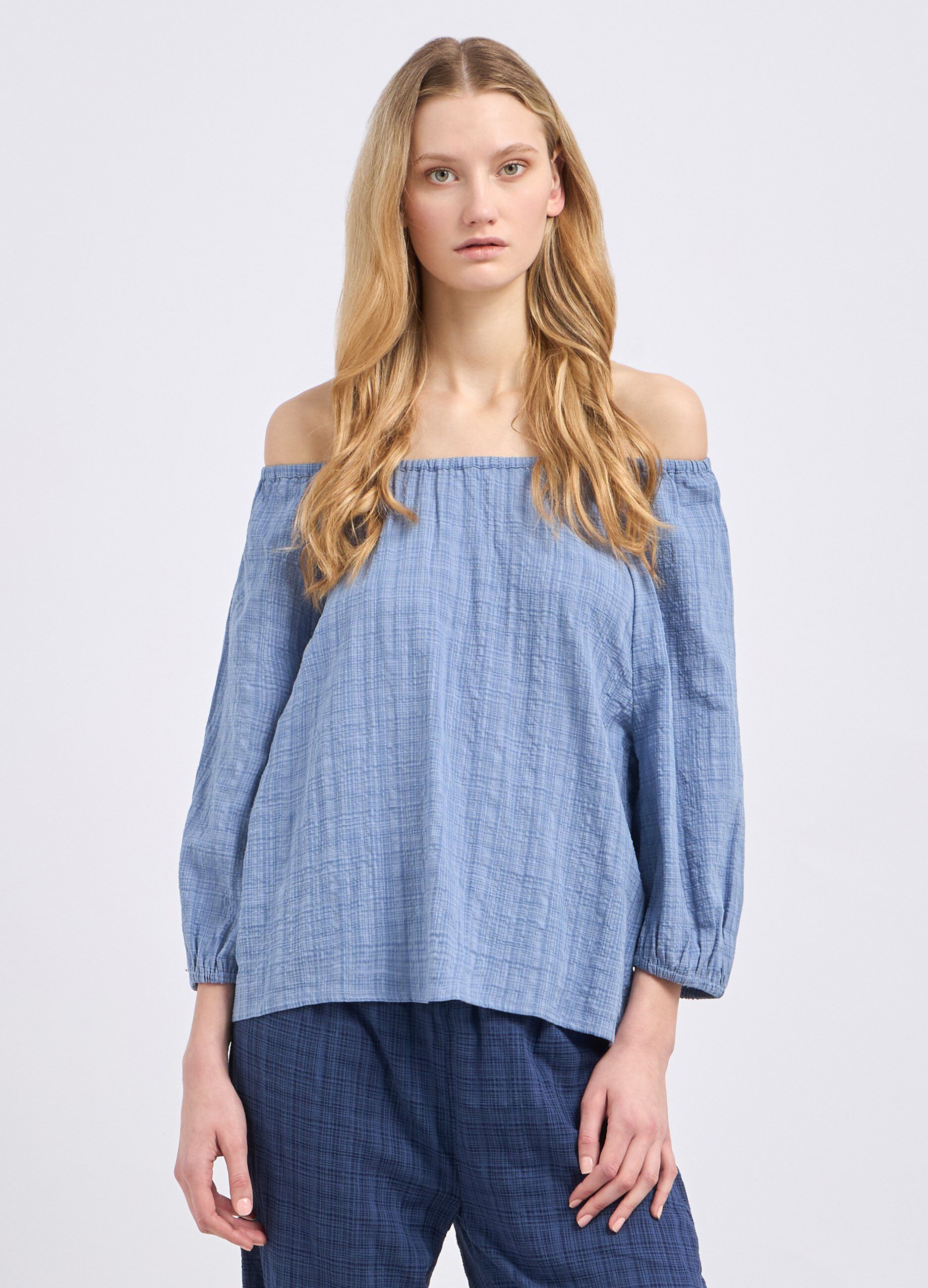 Blusa in misto cotone donna_0