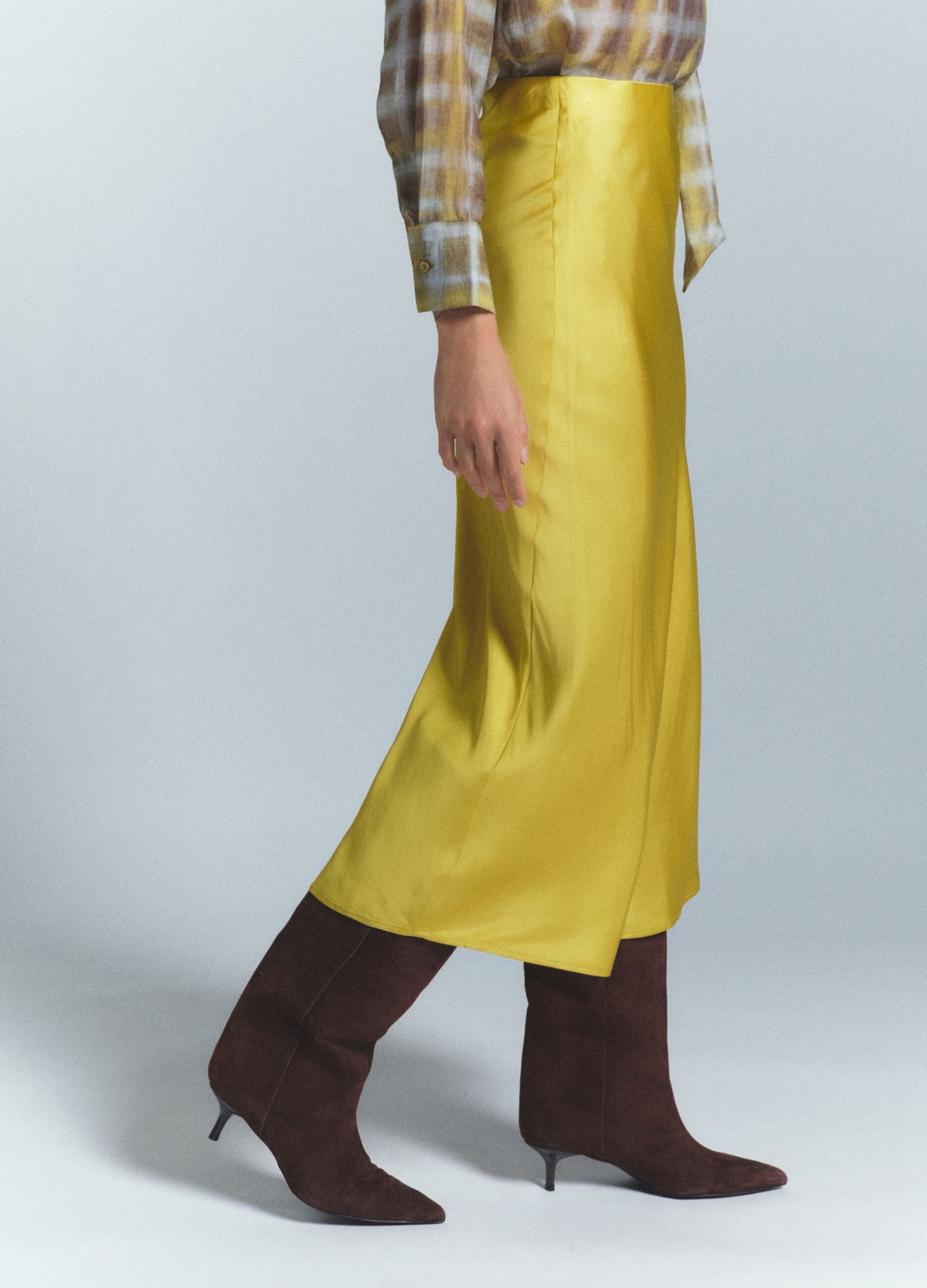 Gonna lunga in raso di pura viscosa donna_3