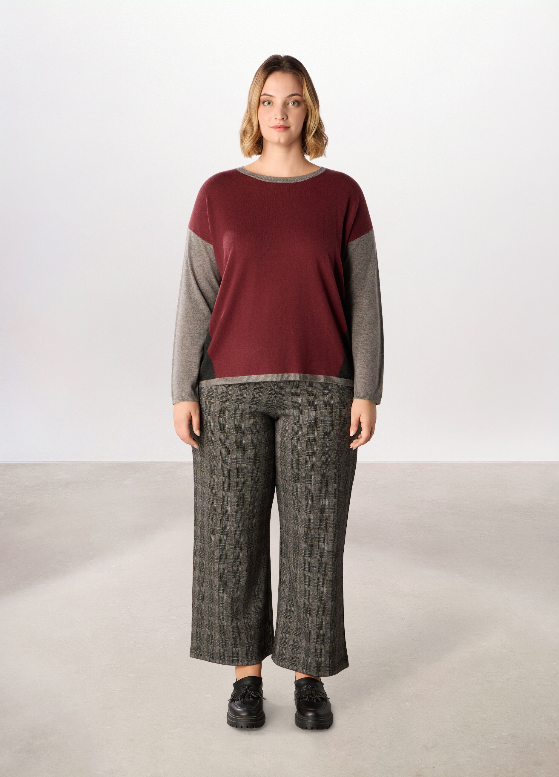 Pantaloni wide leg misto viscosa donna curvy_0