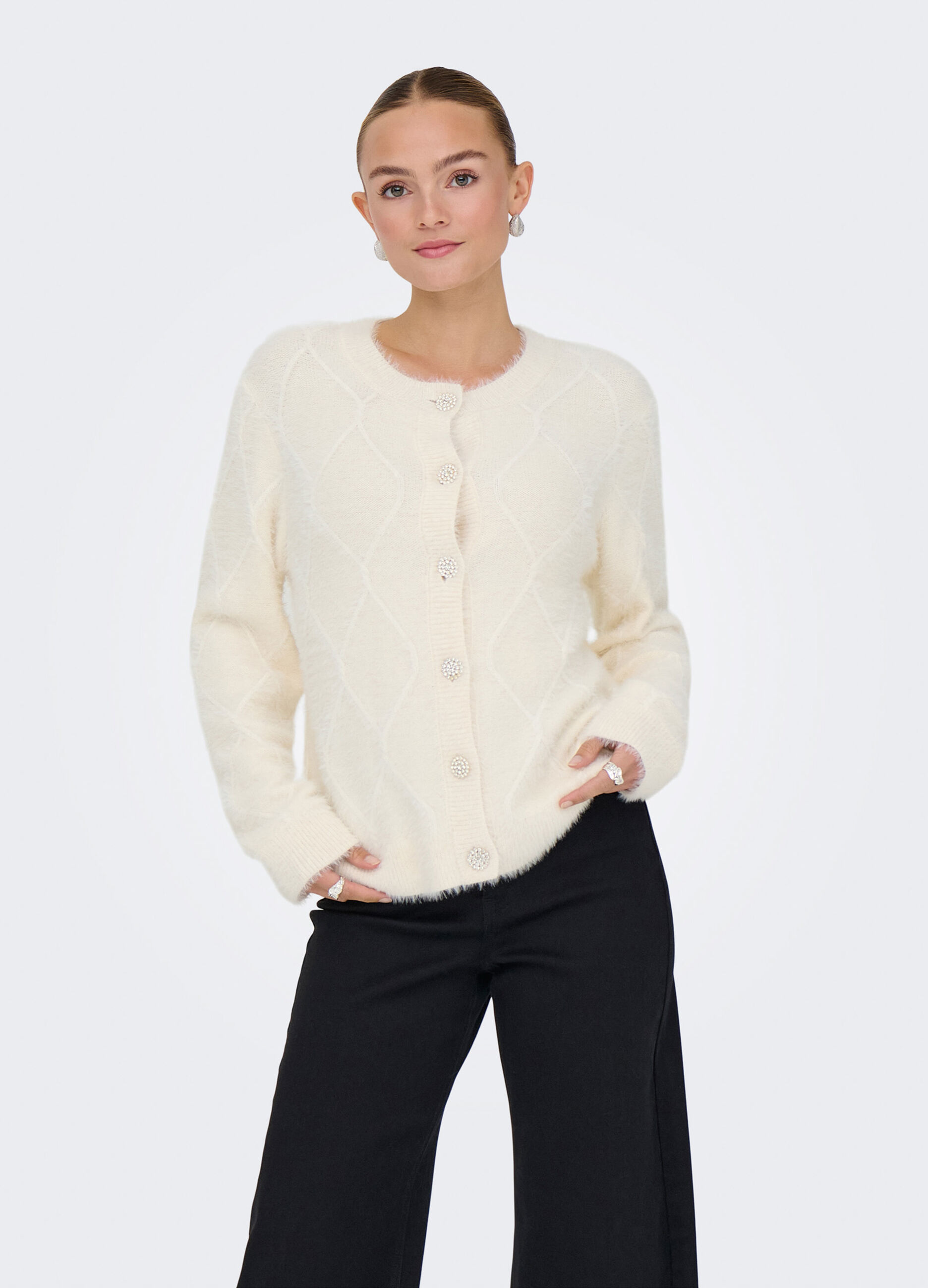 Cardigan con lavorazione jacquard donna_0