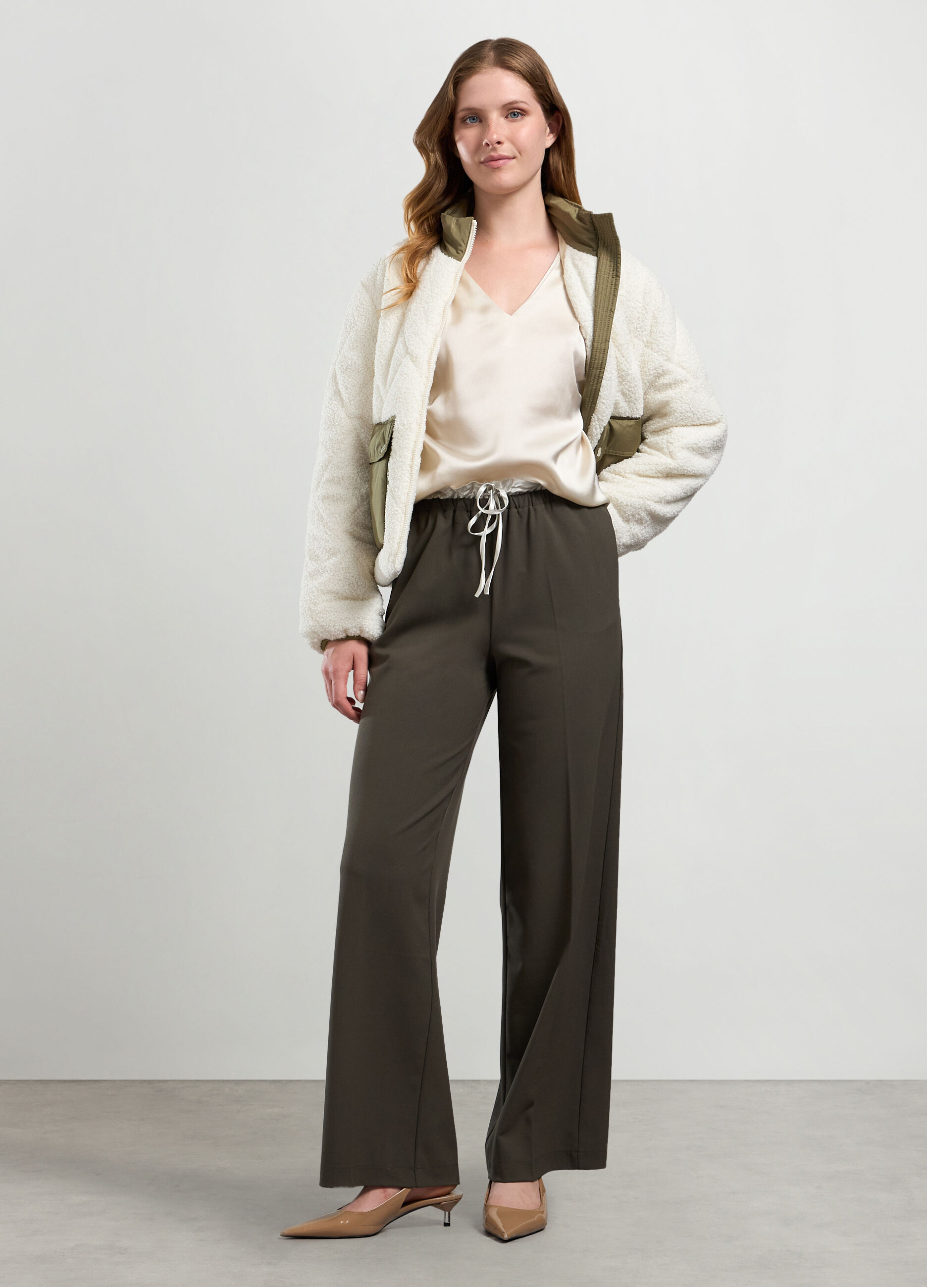 Pantaloni in misto viscosa stretch donna_0
