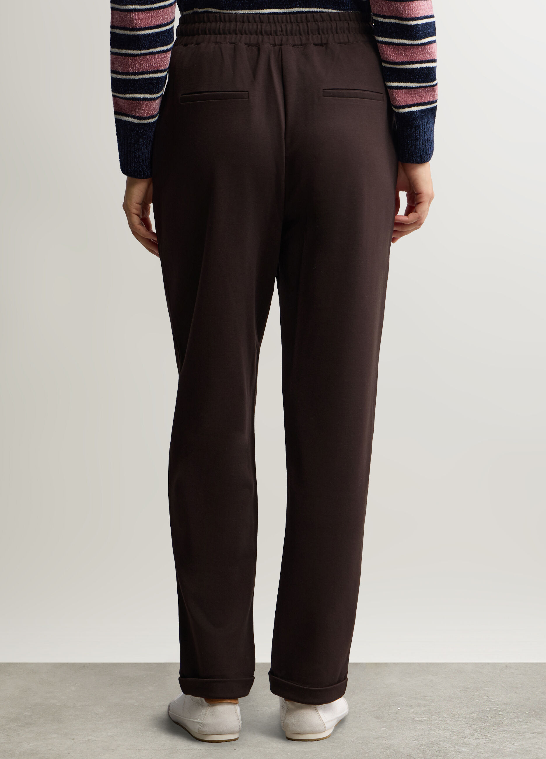 Pantaloni Fit Slim in Punto Milano di viscosa stretch donna_2