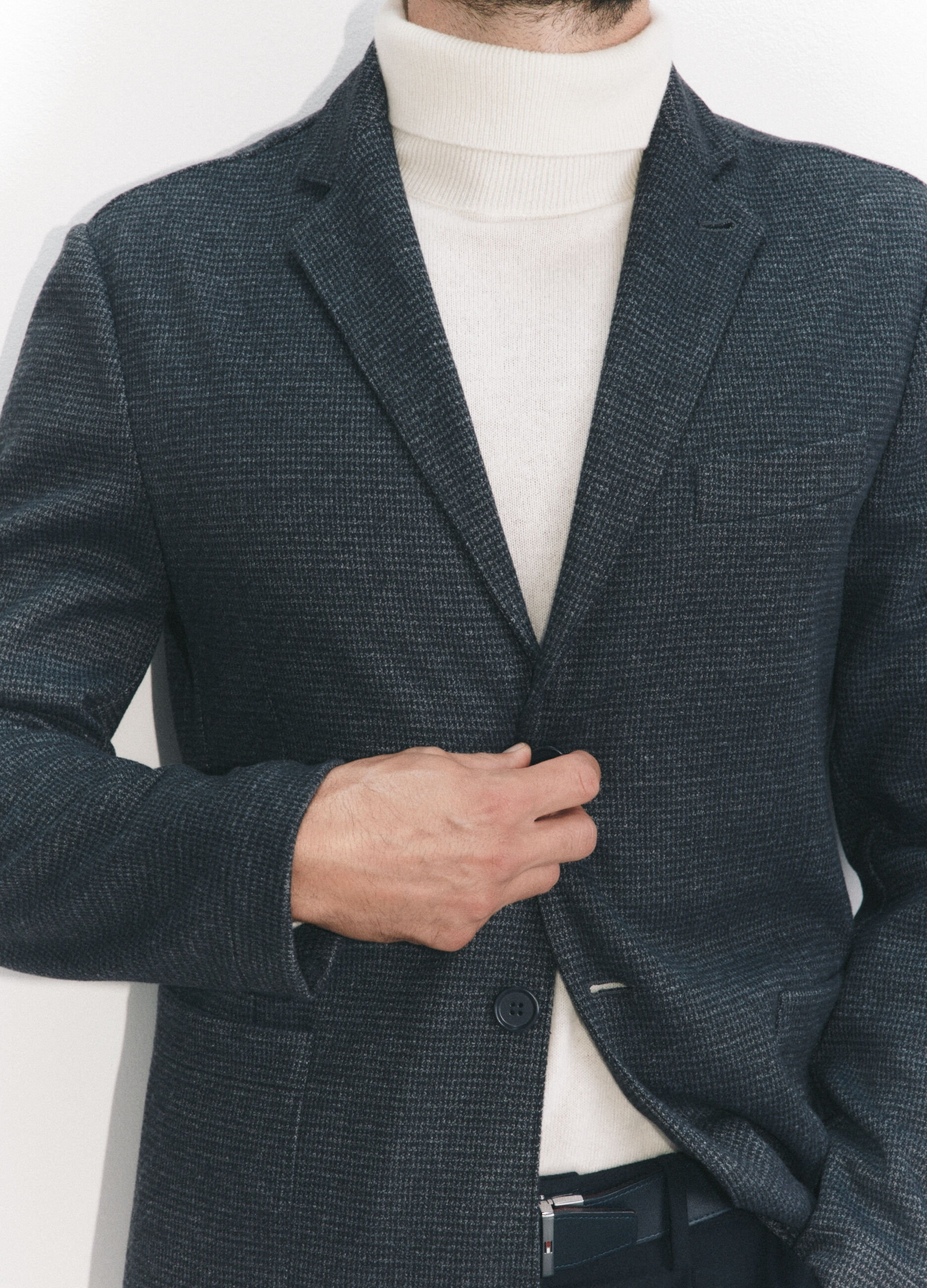 Blazer regular fit in viscosa stretch uomo_3