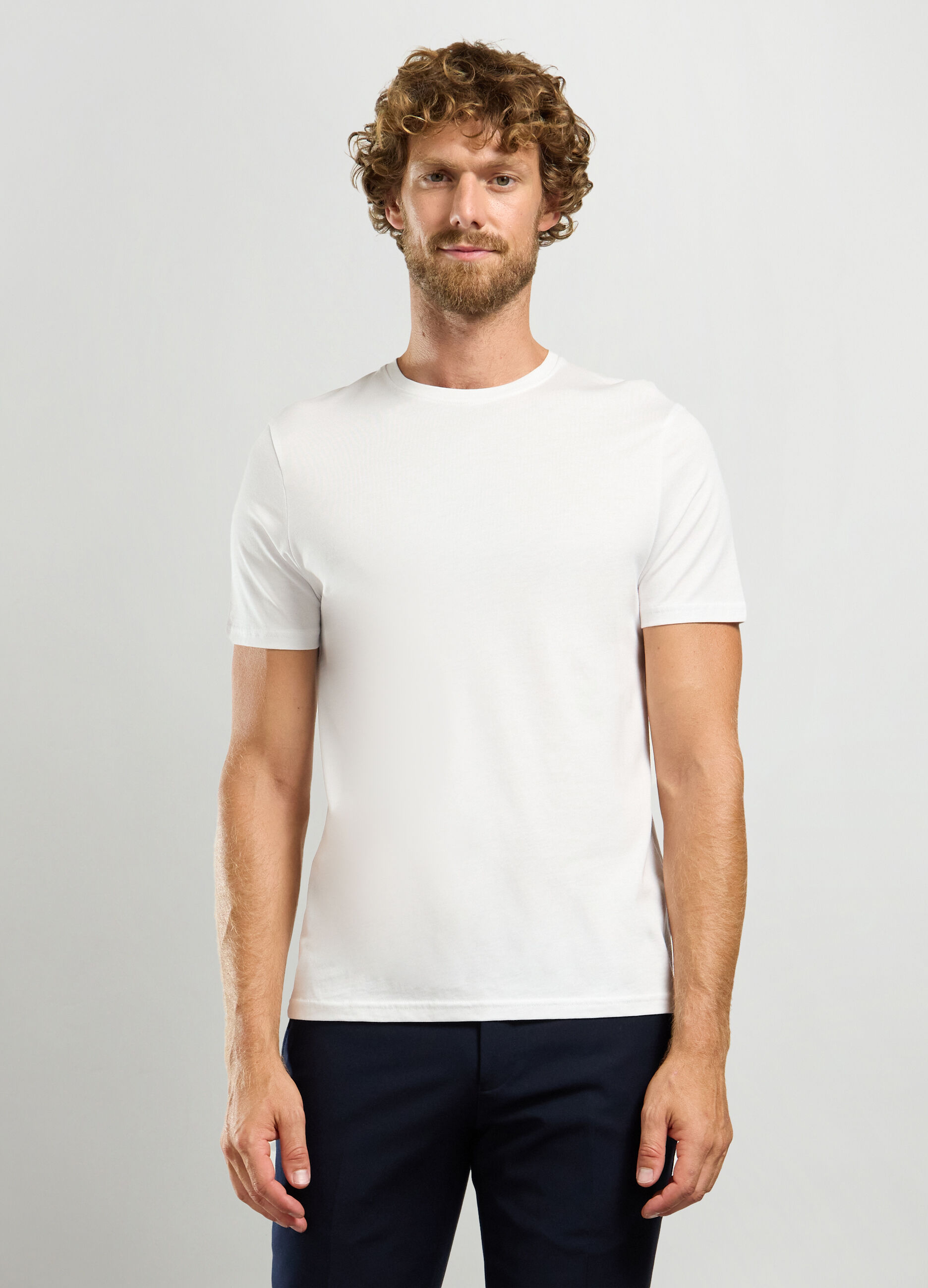 T-shirt girocollo in puro cotone uomo_0