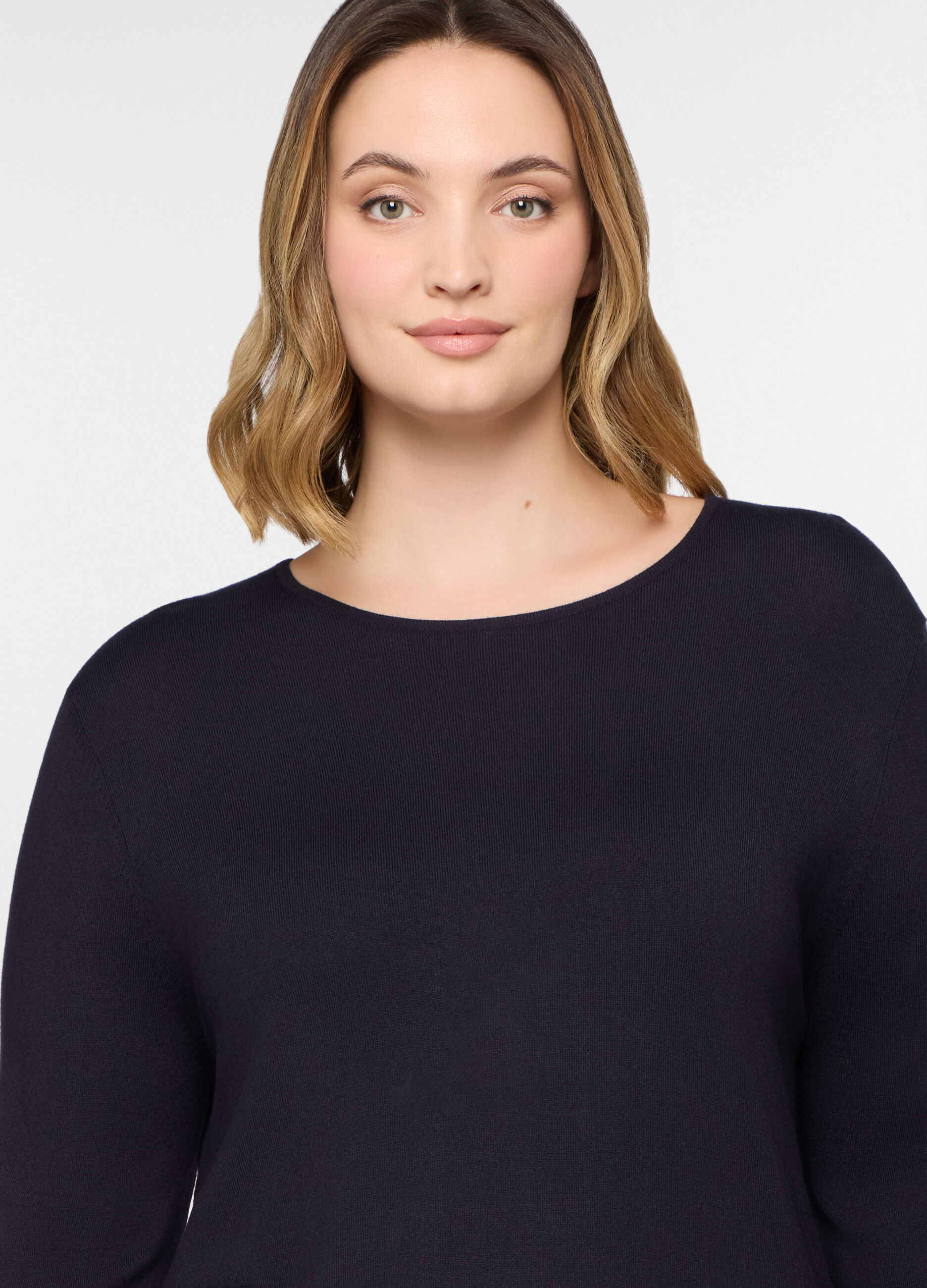 Maglia girocollo in costina donna curvy_2