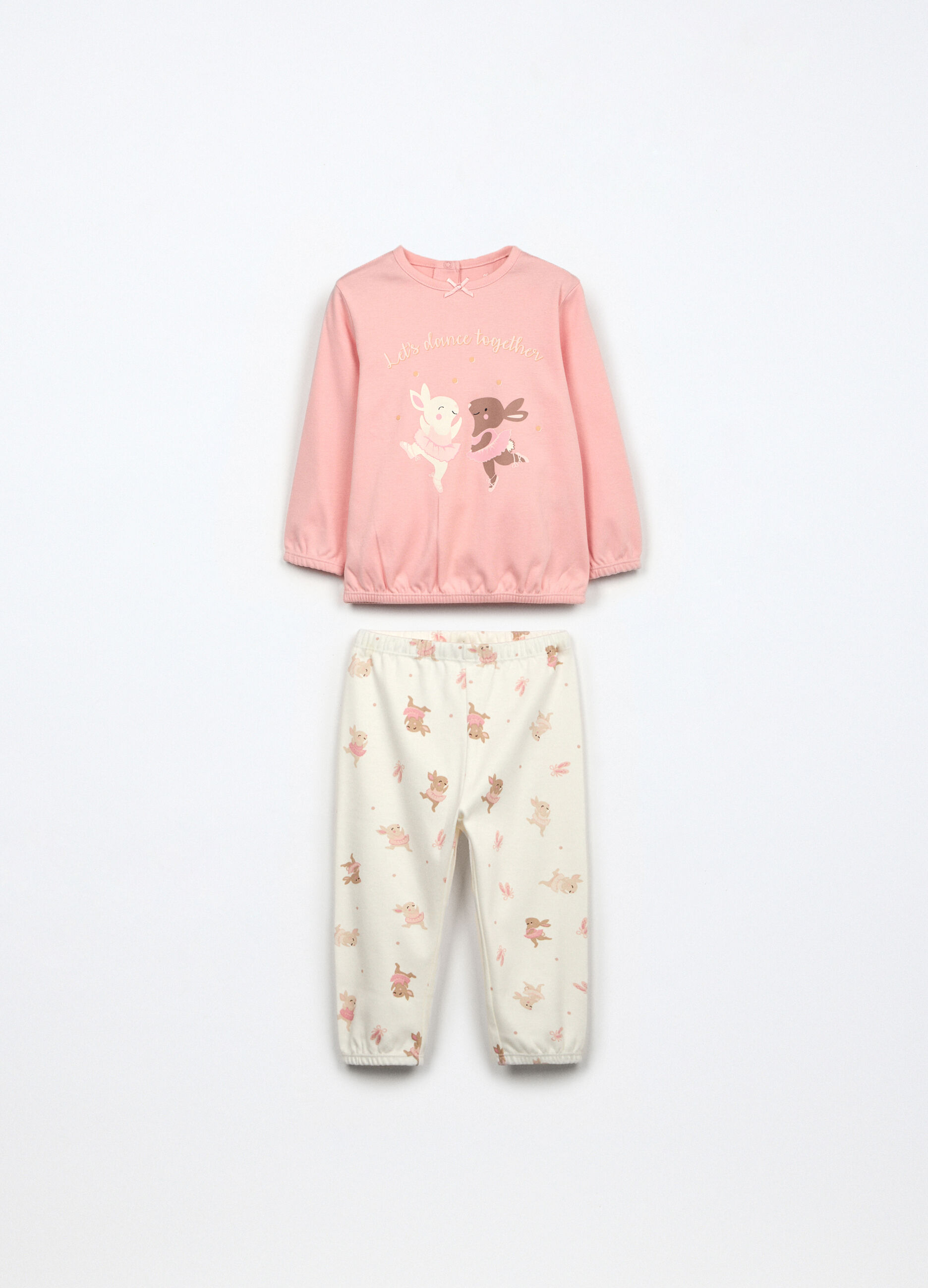 Set pigiama in interlock di puro cotone neonata_0