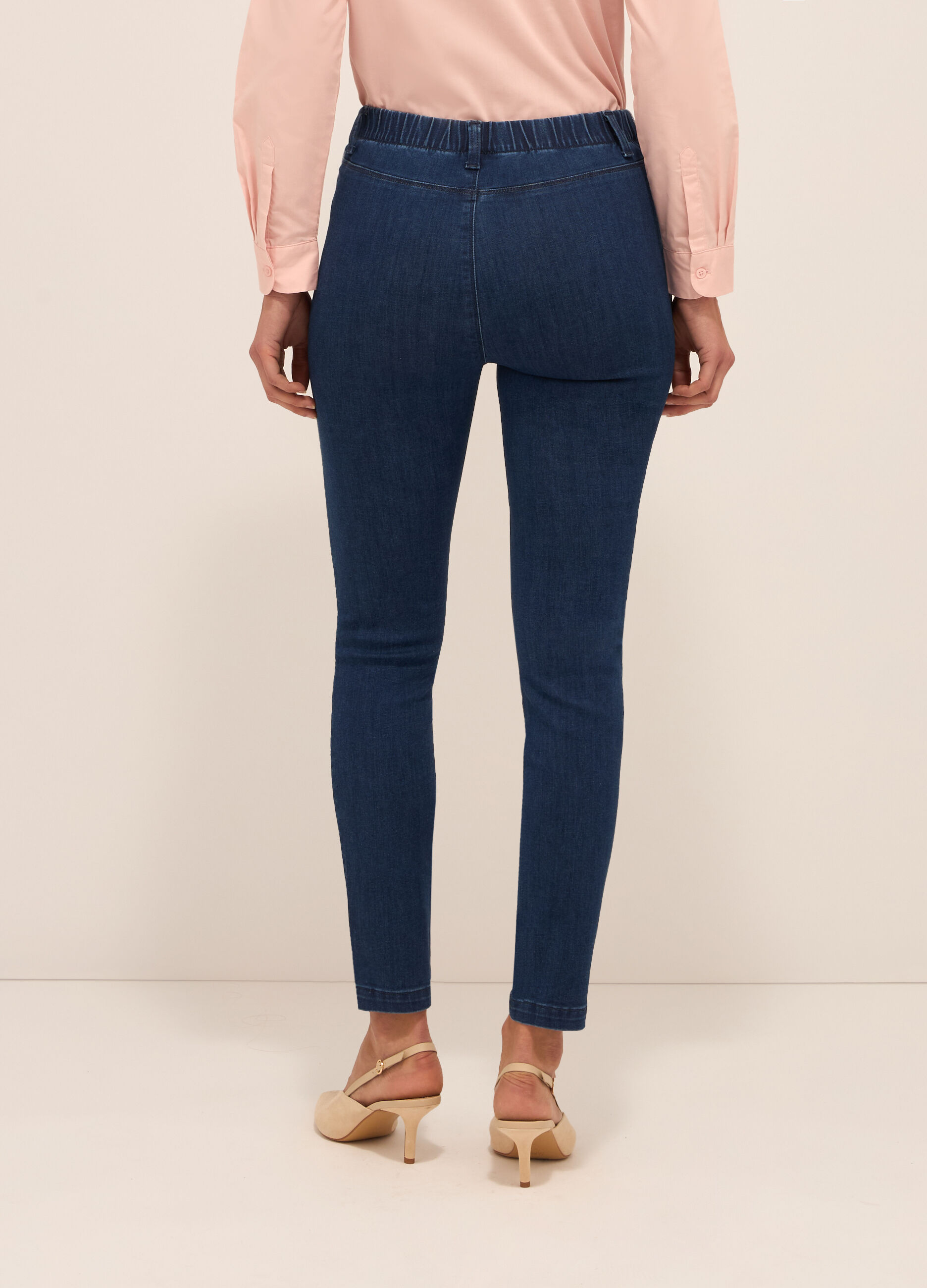 Jeggings in stretch denim di misto cotone donna_1