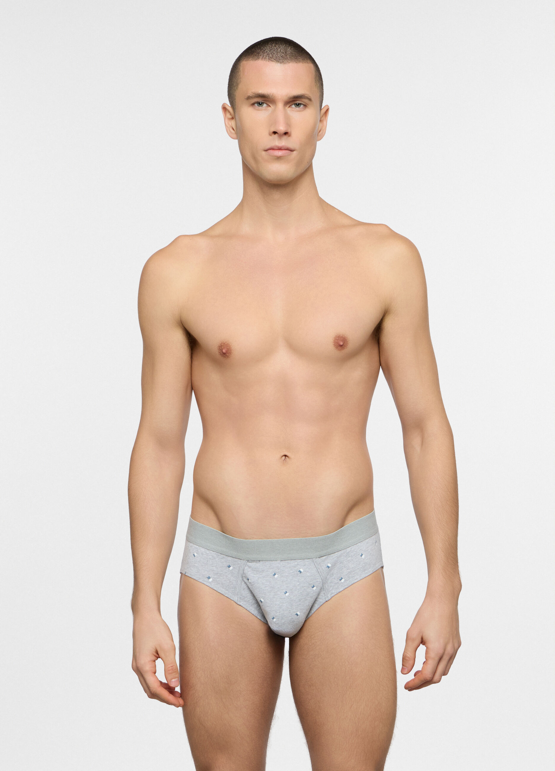Slip con micro stampa in cotone uomo_0