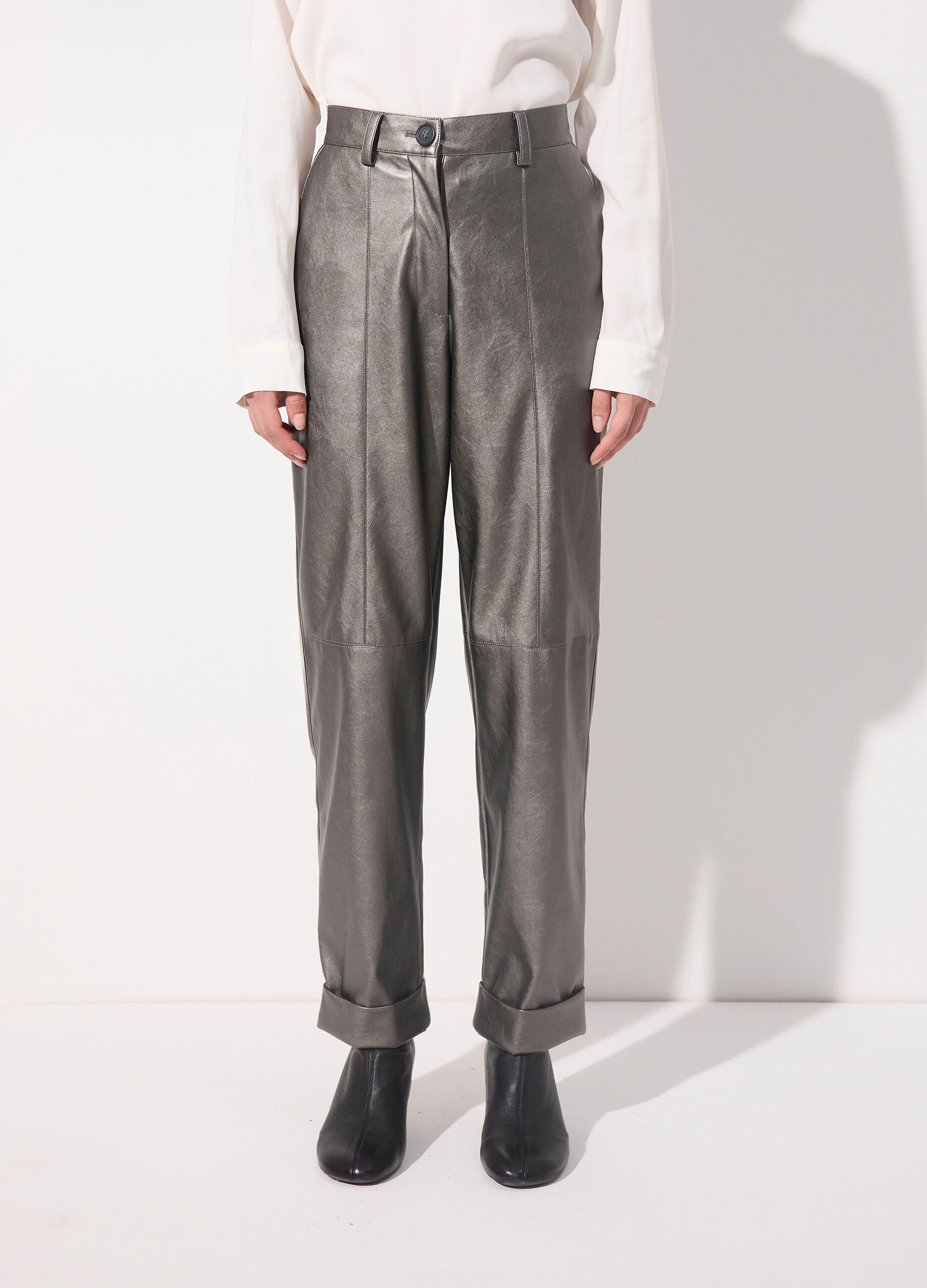Pantalone a sigaretta in ecopelle donna_1