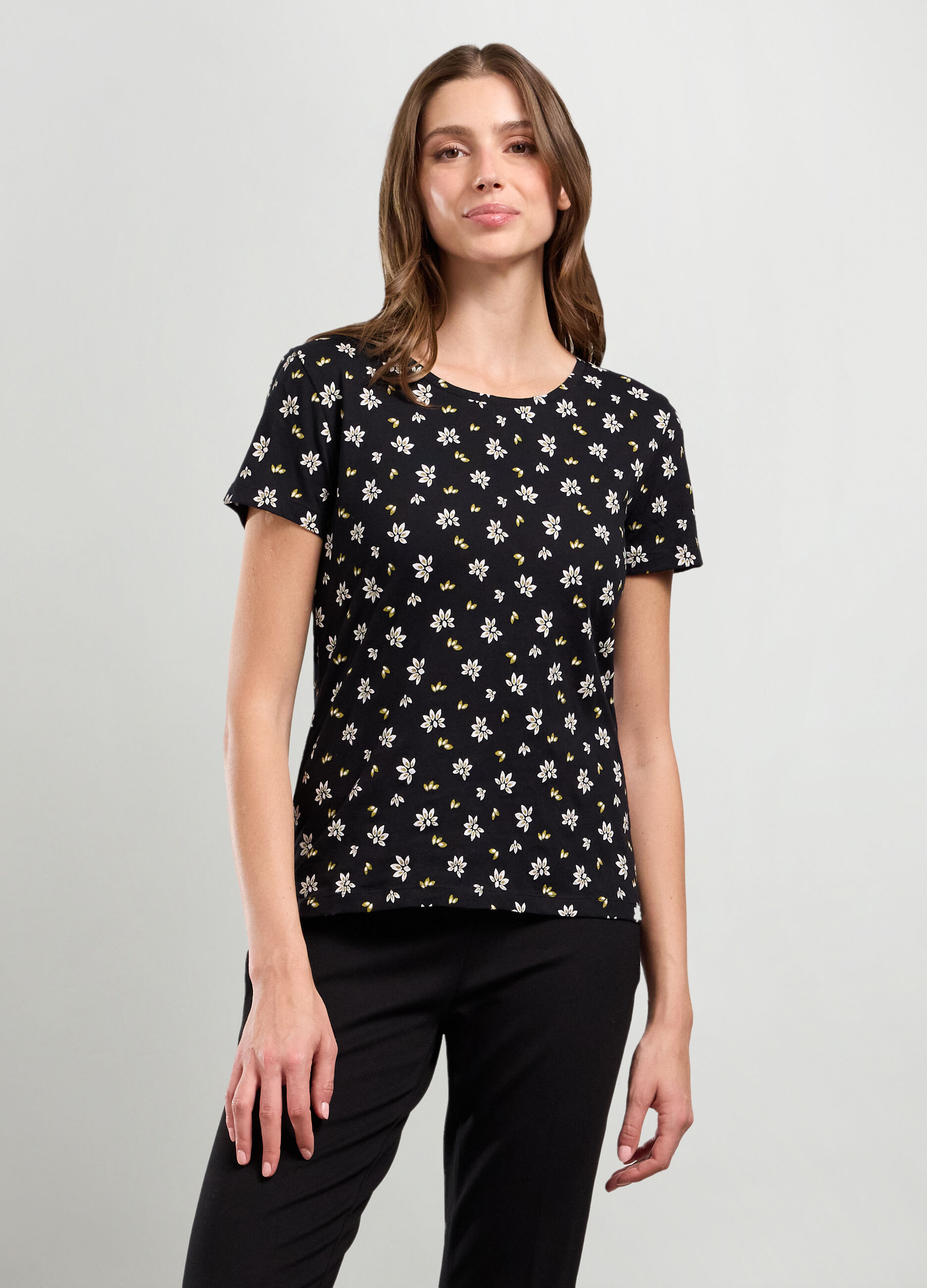 T-shirt in puro cotone con stampa donna_0