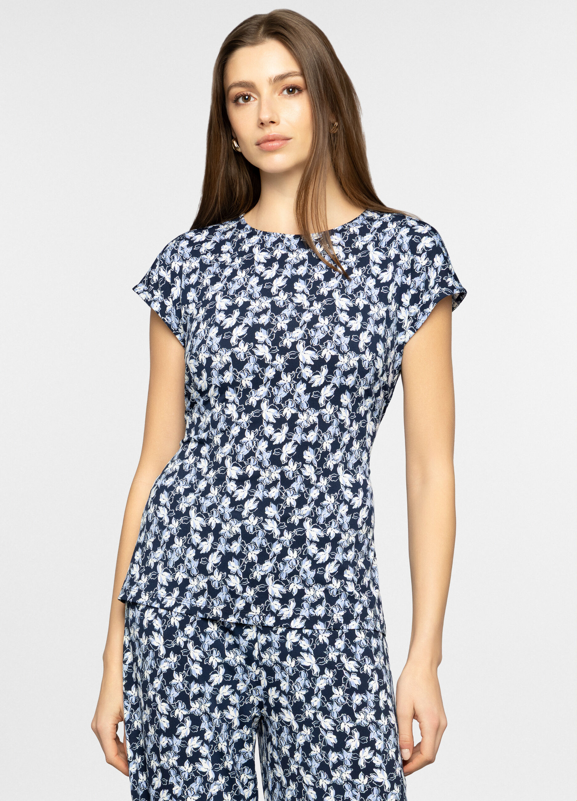 T-shirt girocollo stretch donna_0