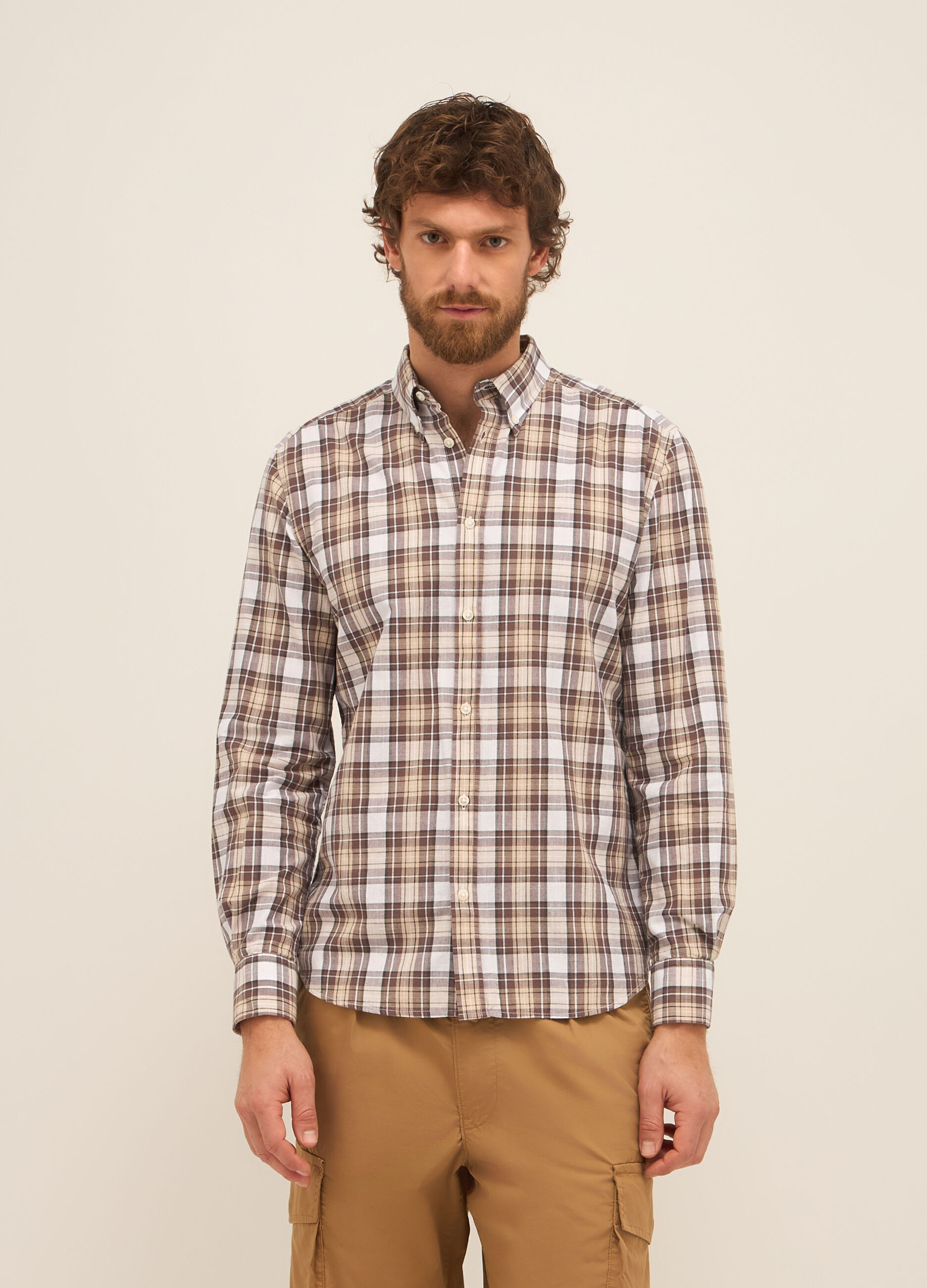 Camicia regular fit button-down a quadri uomo_0