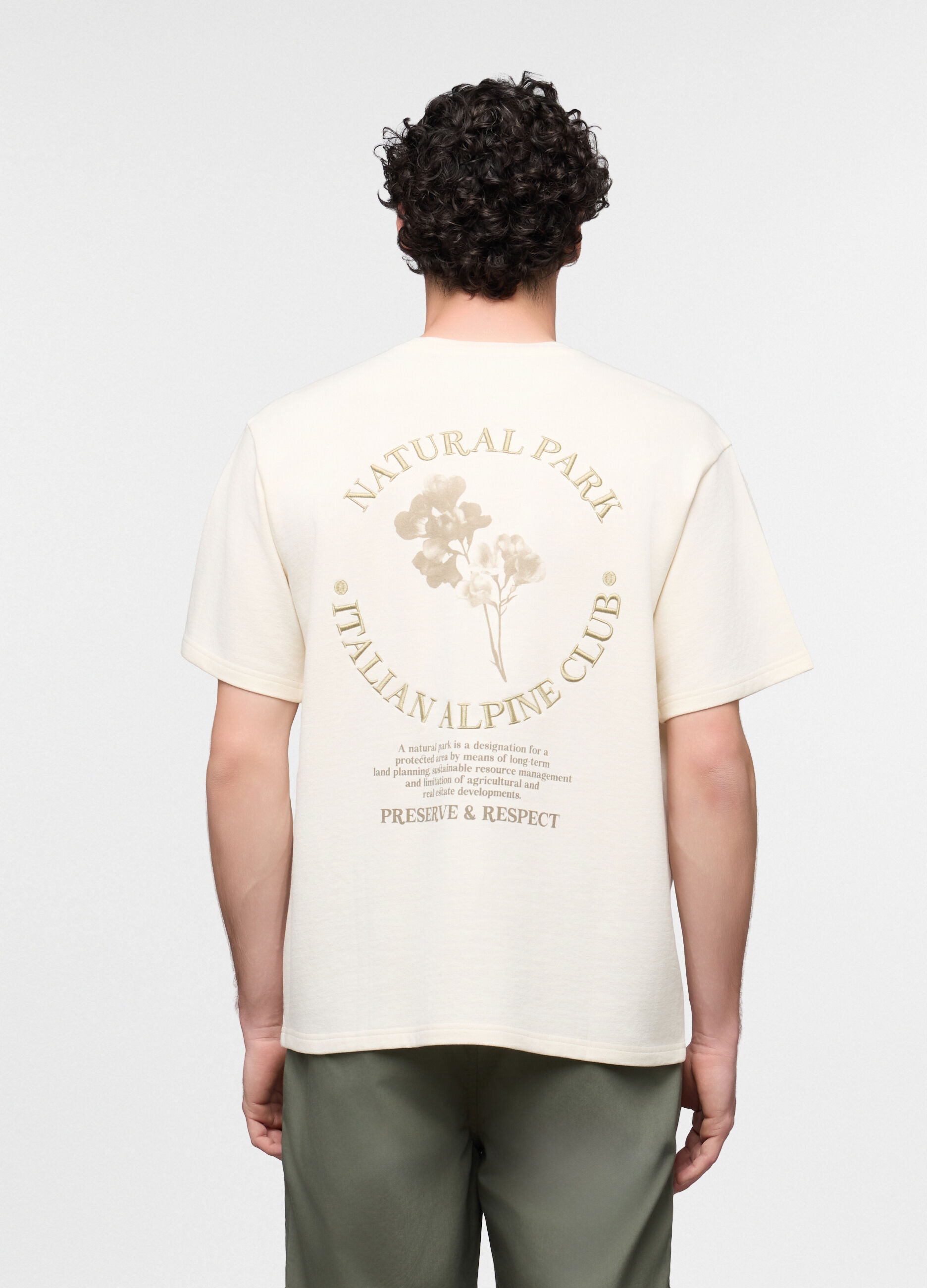 T-shirt girocollo stampa fiori uomo