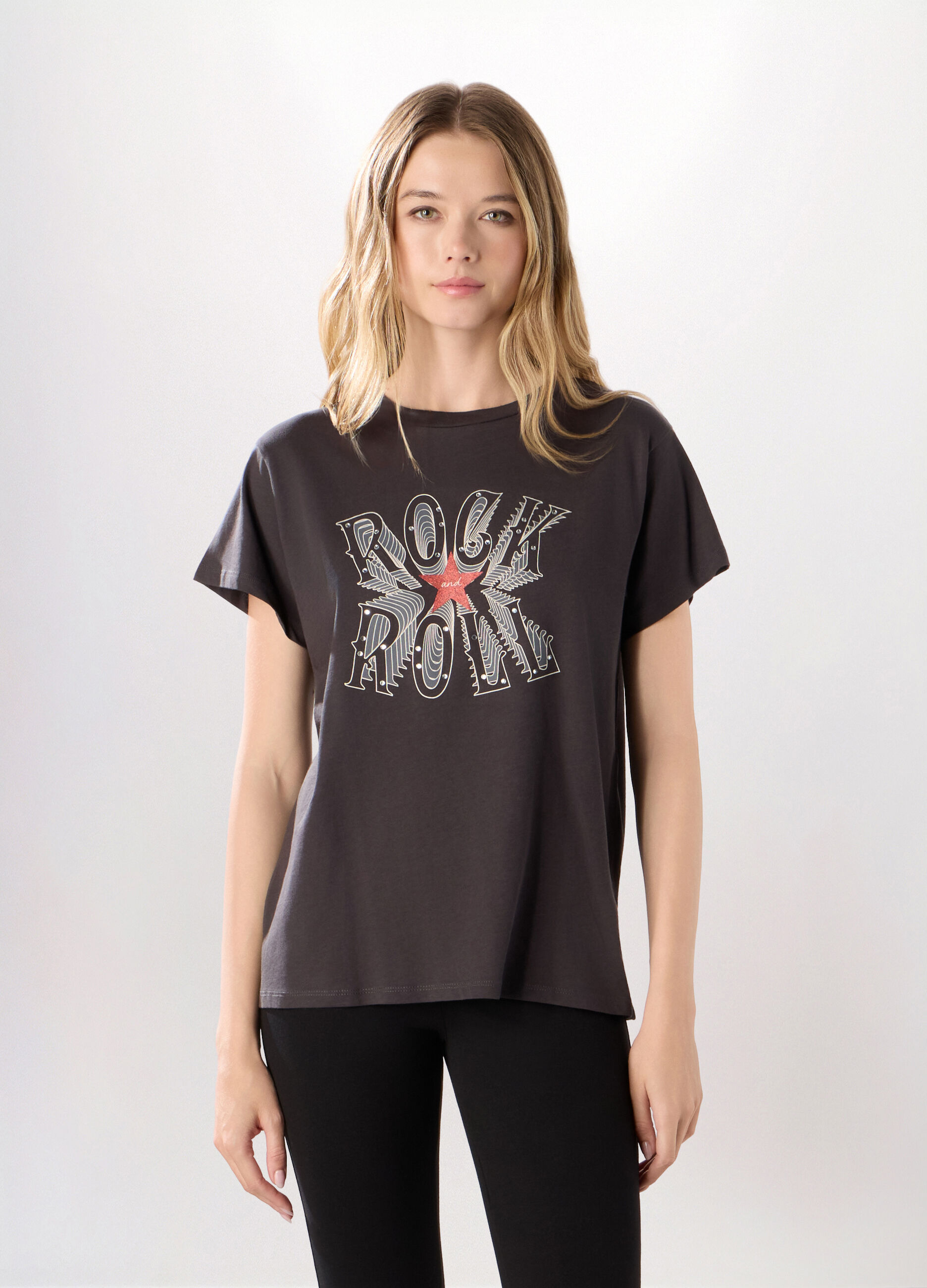 T-shirt in jersey di puro donna_0