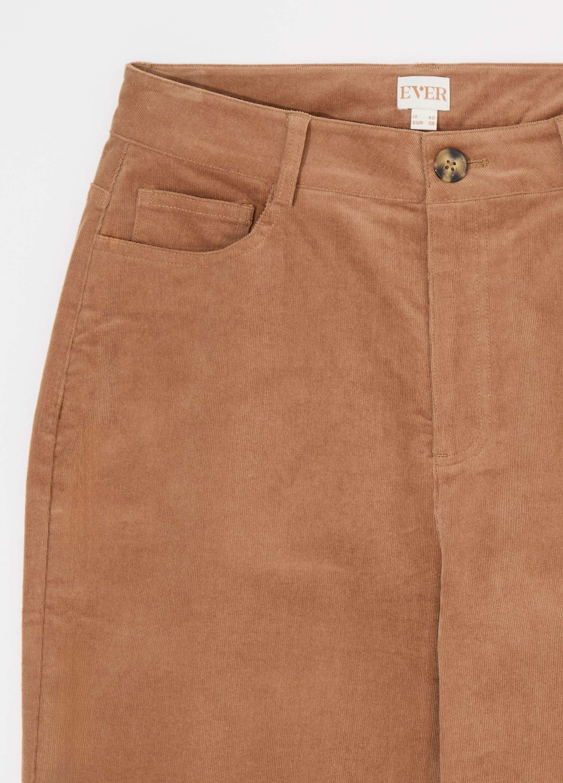 Pantalone dritto in costina di velluto stretch donna_6