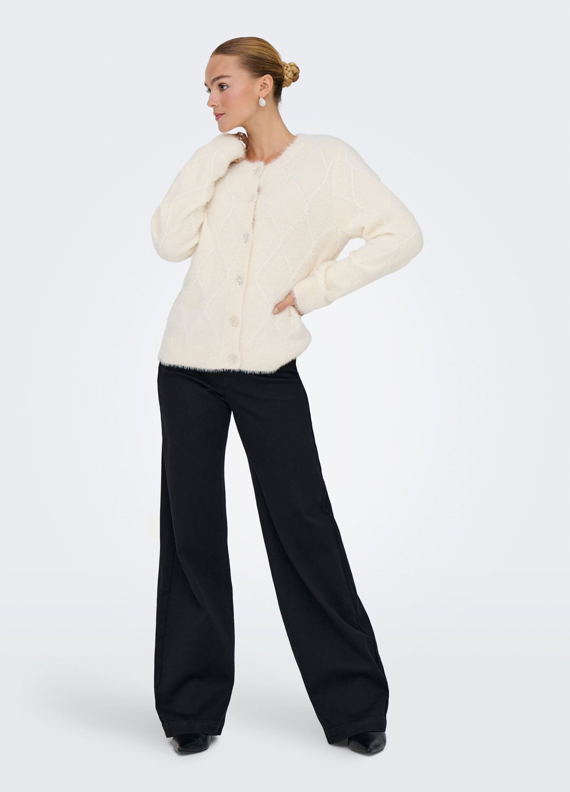 Cardigan con lavorazione jacquard donna_2