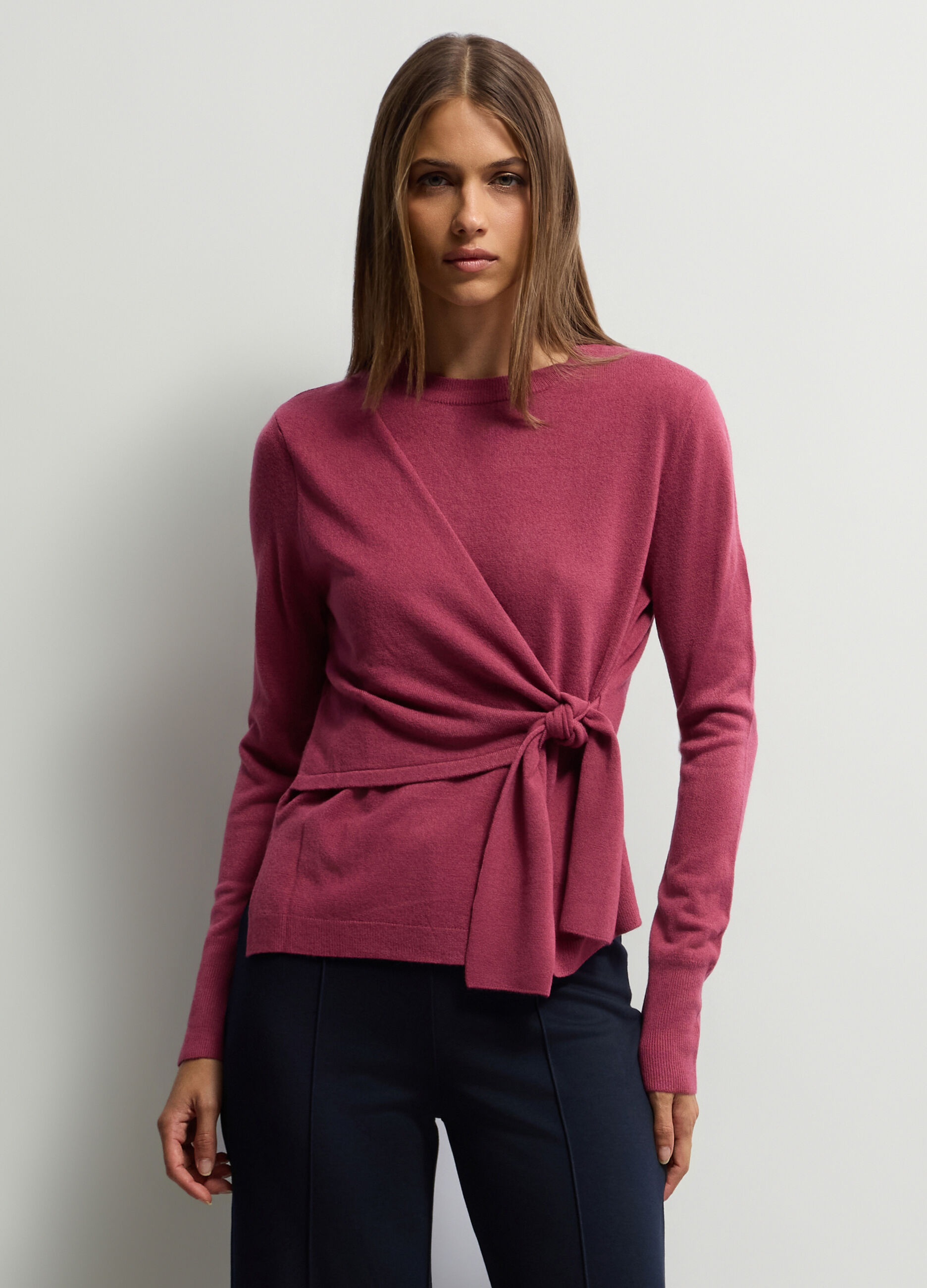 Maglia girocollo rasata donna_0