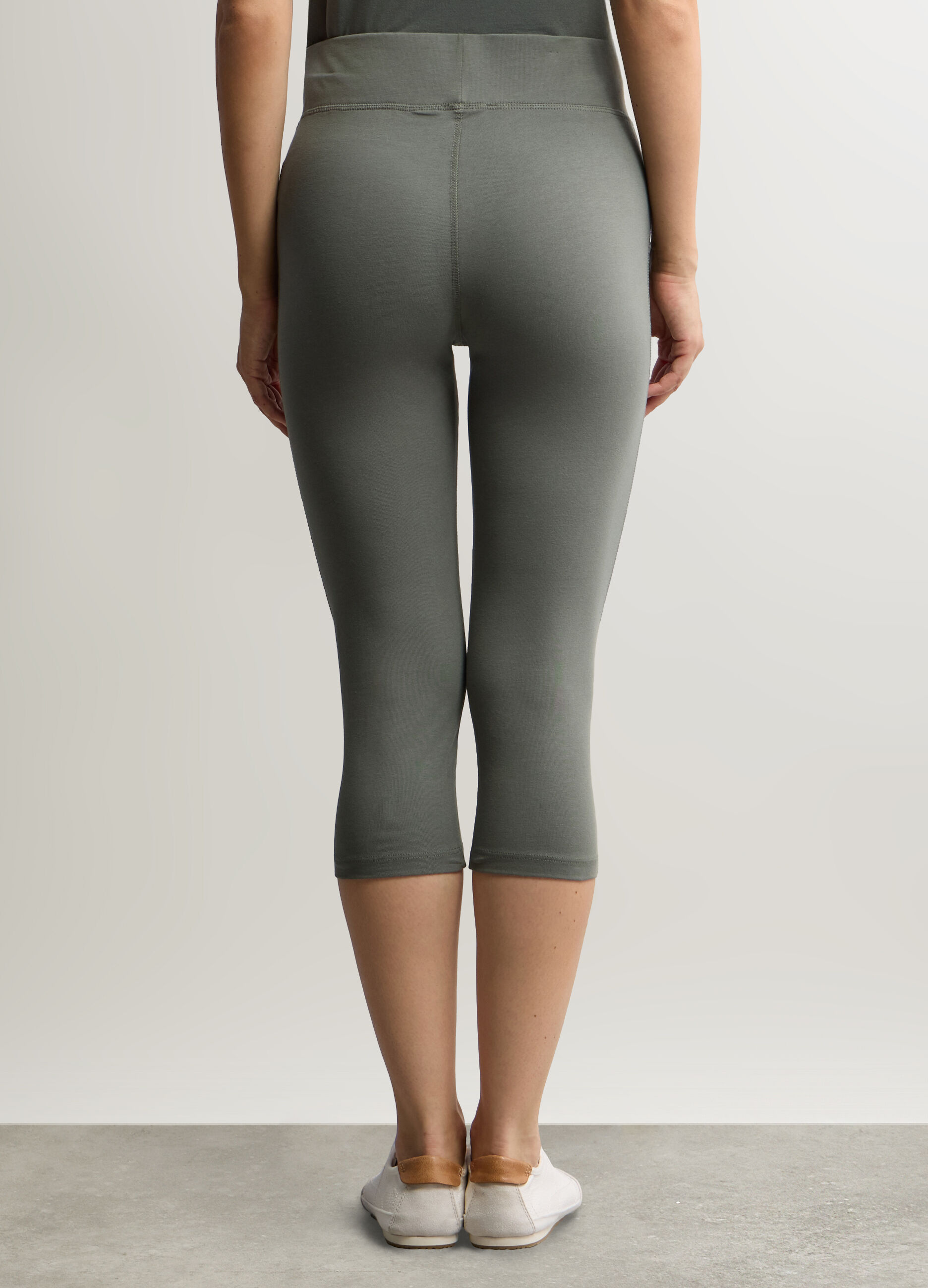Leggings Capri Slim Fit in jersey di cotone stretch donna_2