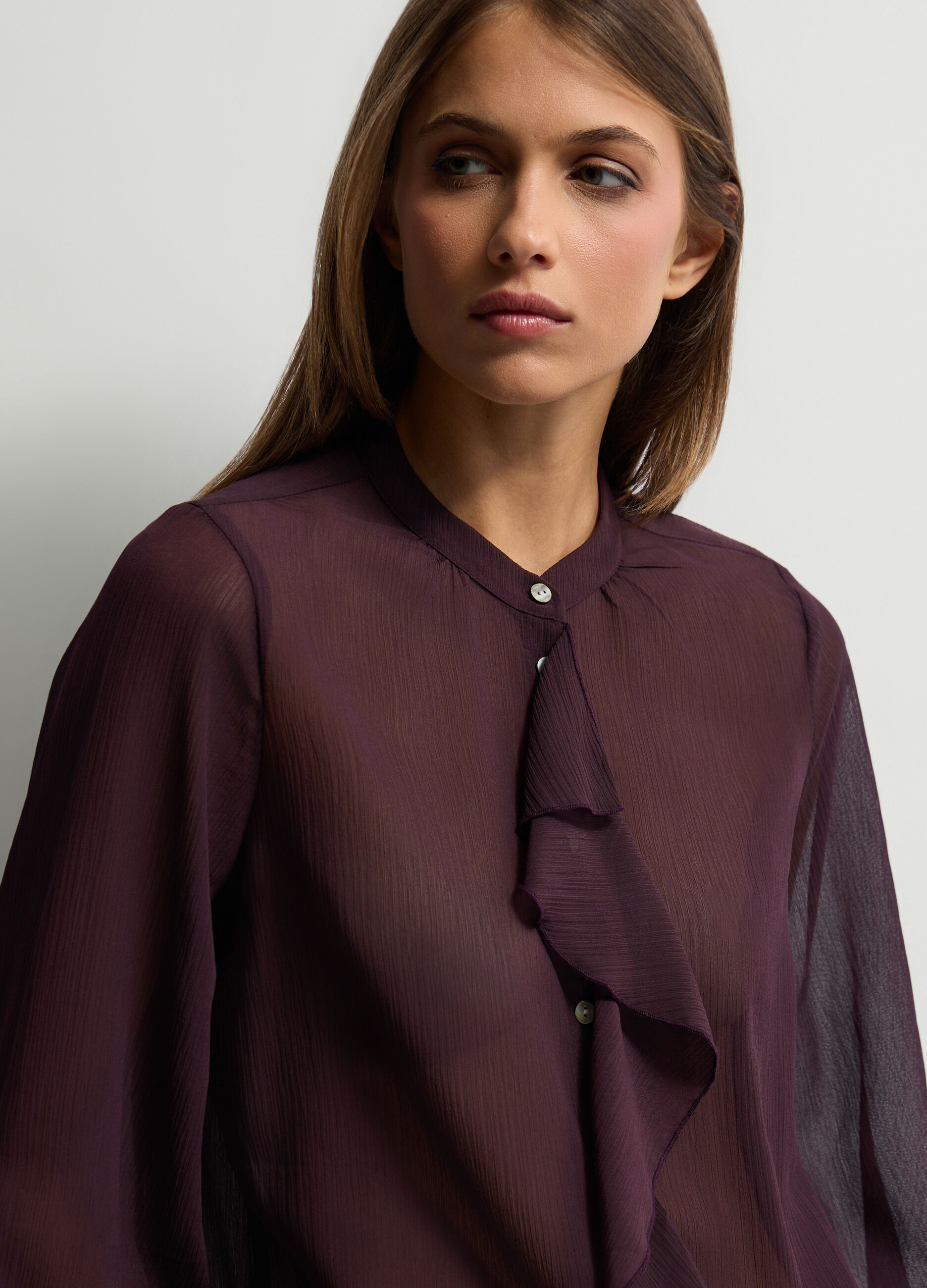 Camicia Fit Regular girocollo cr&ecirc;pe donna_2