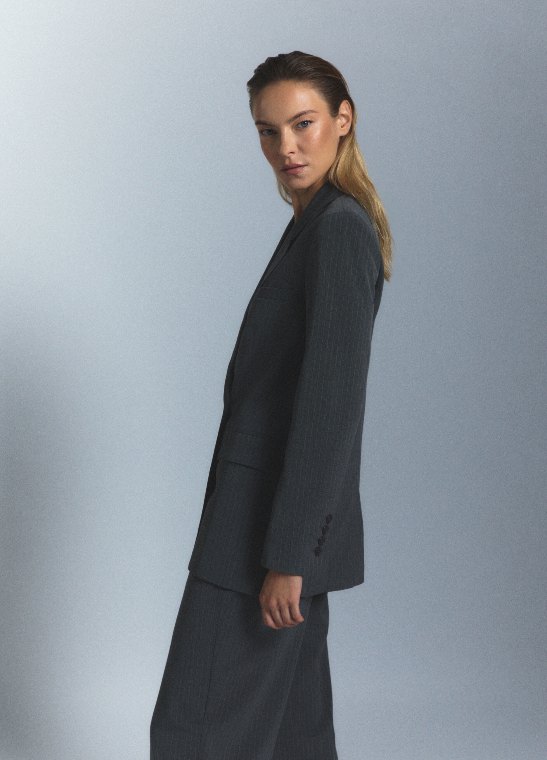 Blazer doppiopetto con collo reverse misto viscosa stretch donna_2