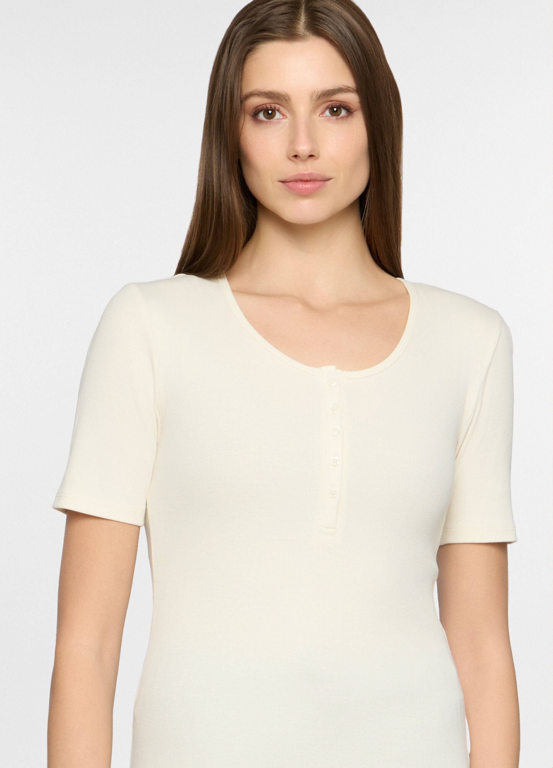 T-shirt girocollo fitted donna _2