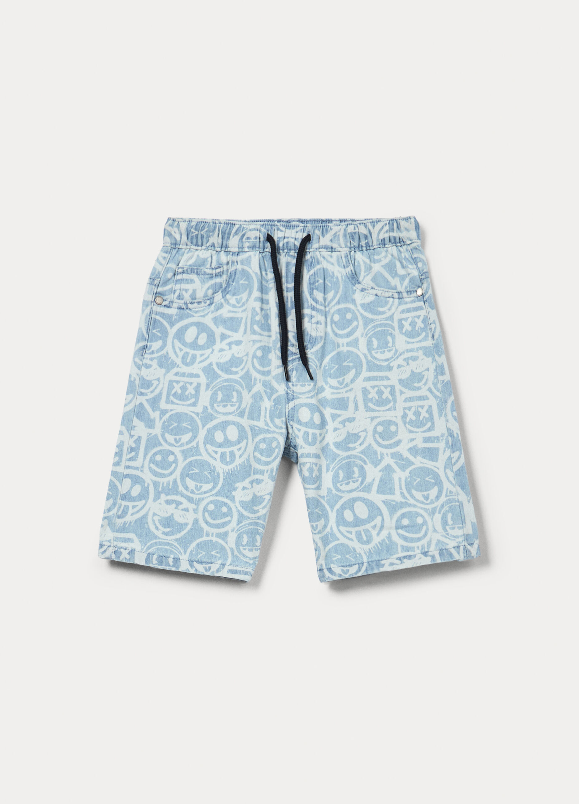 Shorts in denim di puro cotone bambino_0
