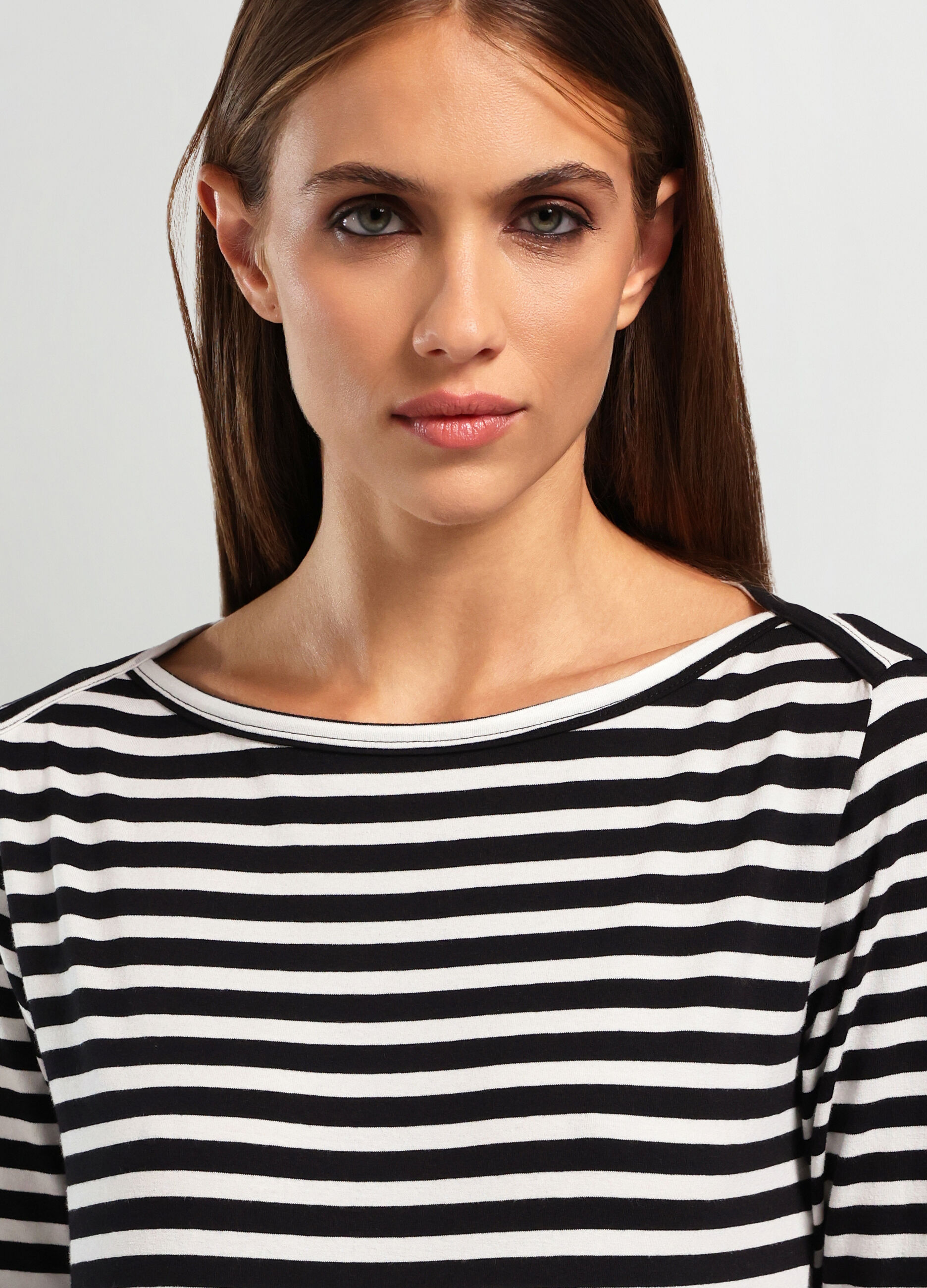 T-shirt in jersey di cotone stretch donna _2