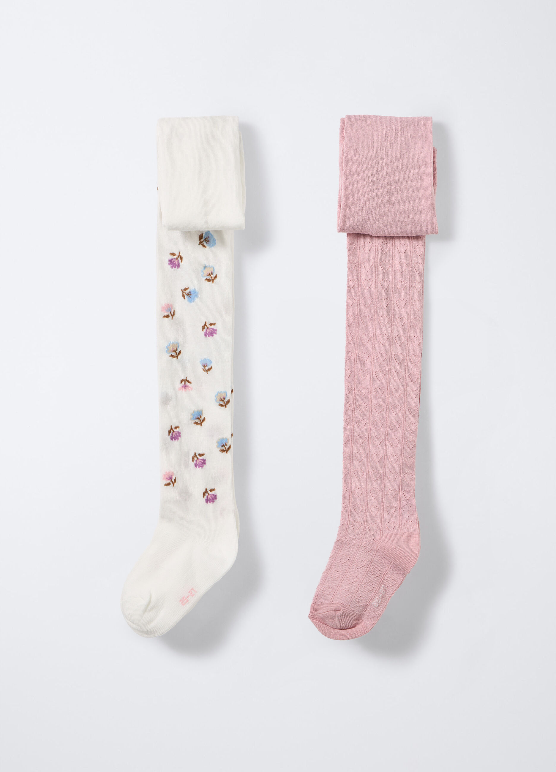 Pack 2 collant misto cotone stretch bambina_0