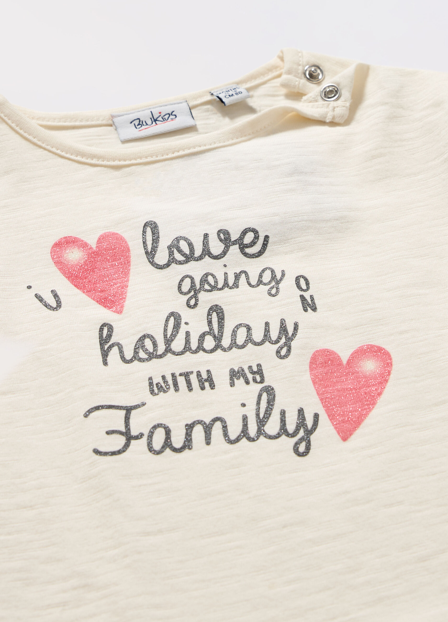 T-shirt in jersey slub di puro cotone neonata