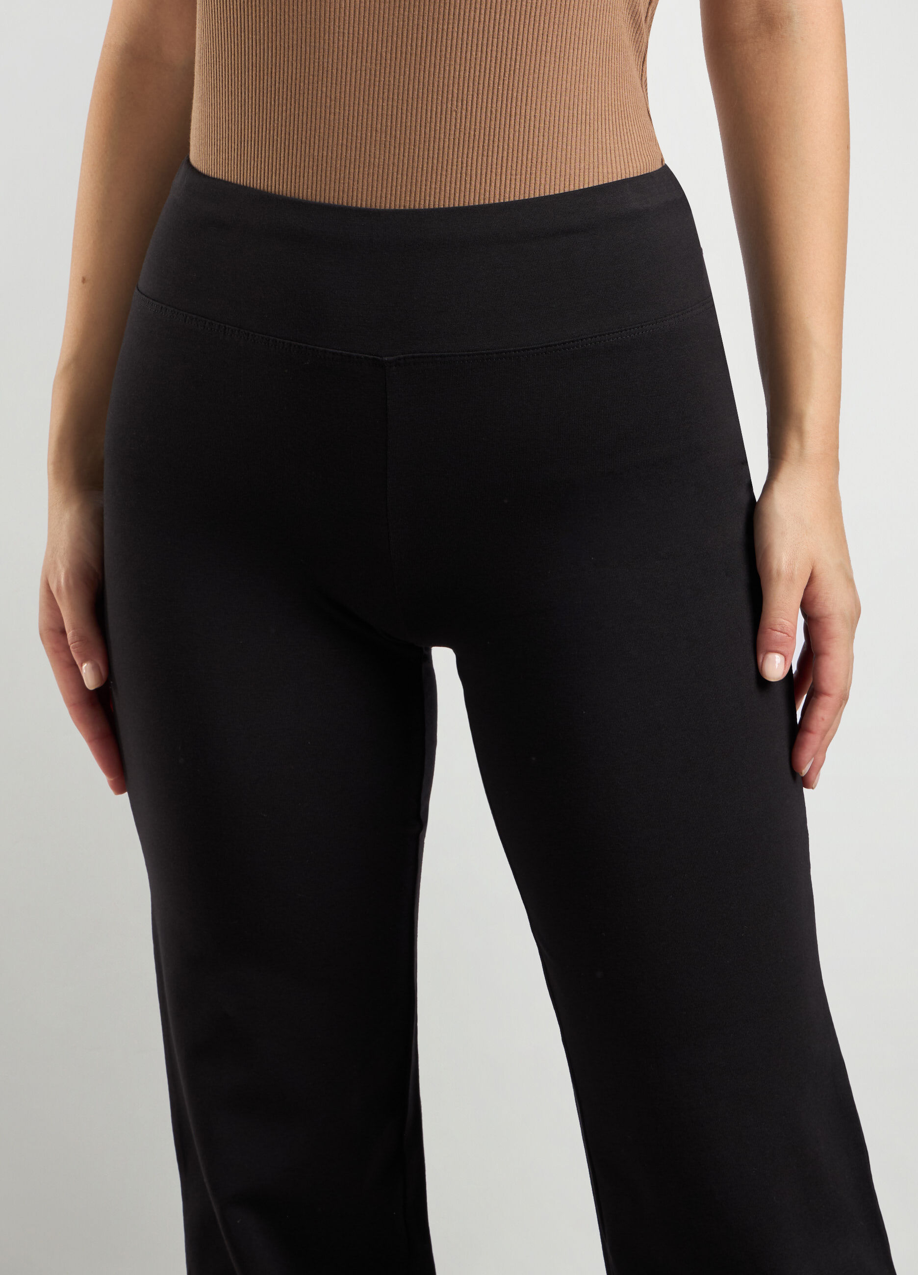 Leggings palazzo in cotone stretch donna_2