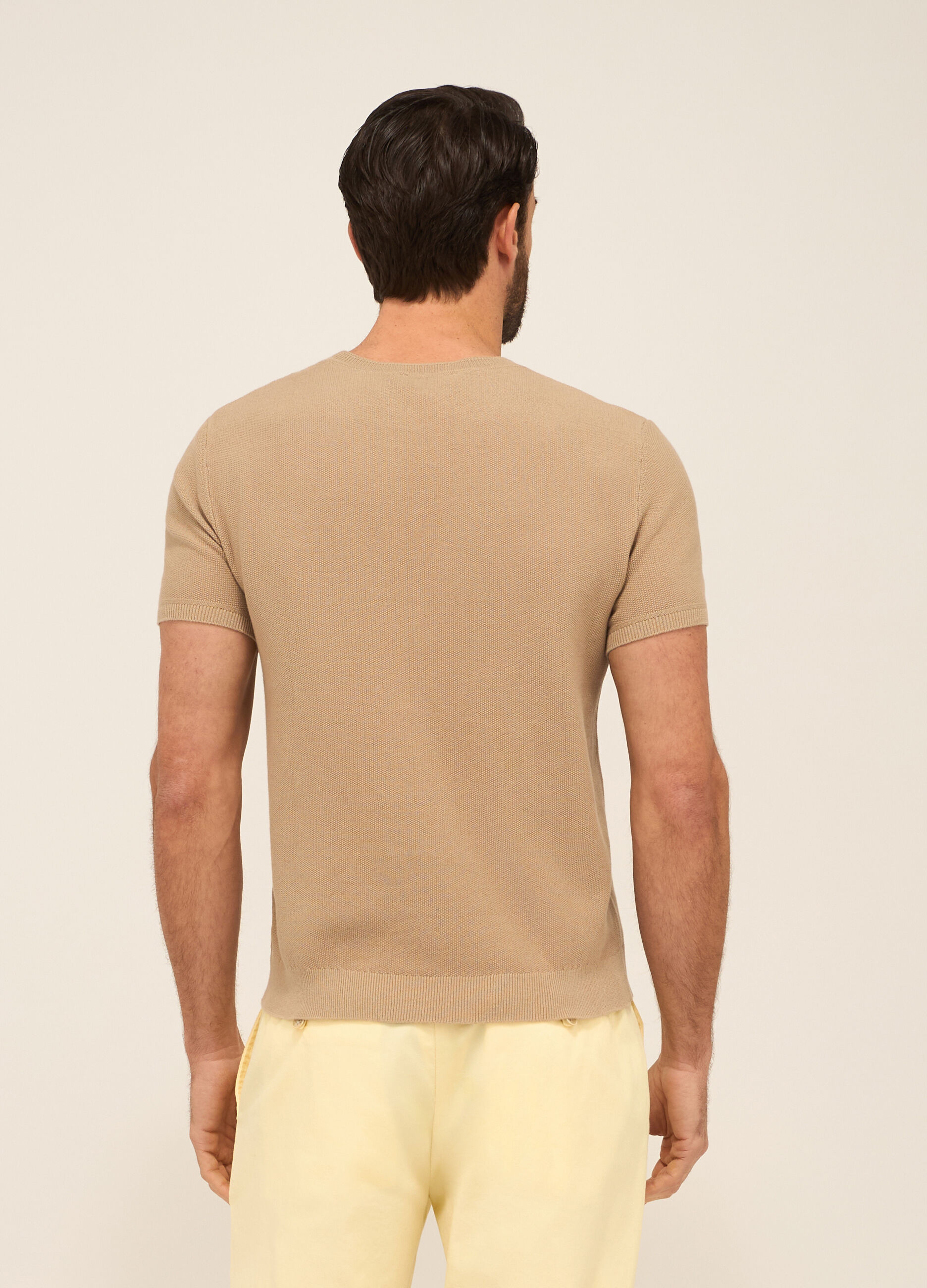T-shirt in maglia di cotone piquet uomo_1
