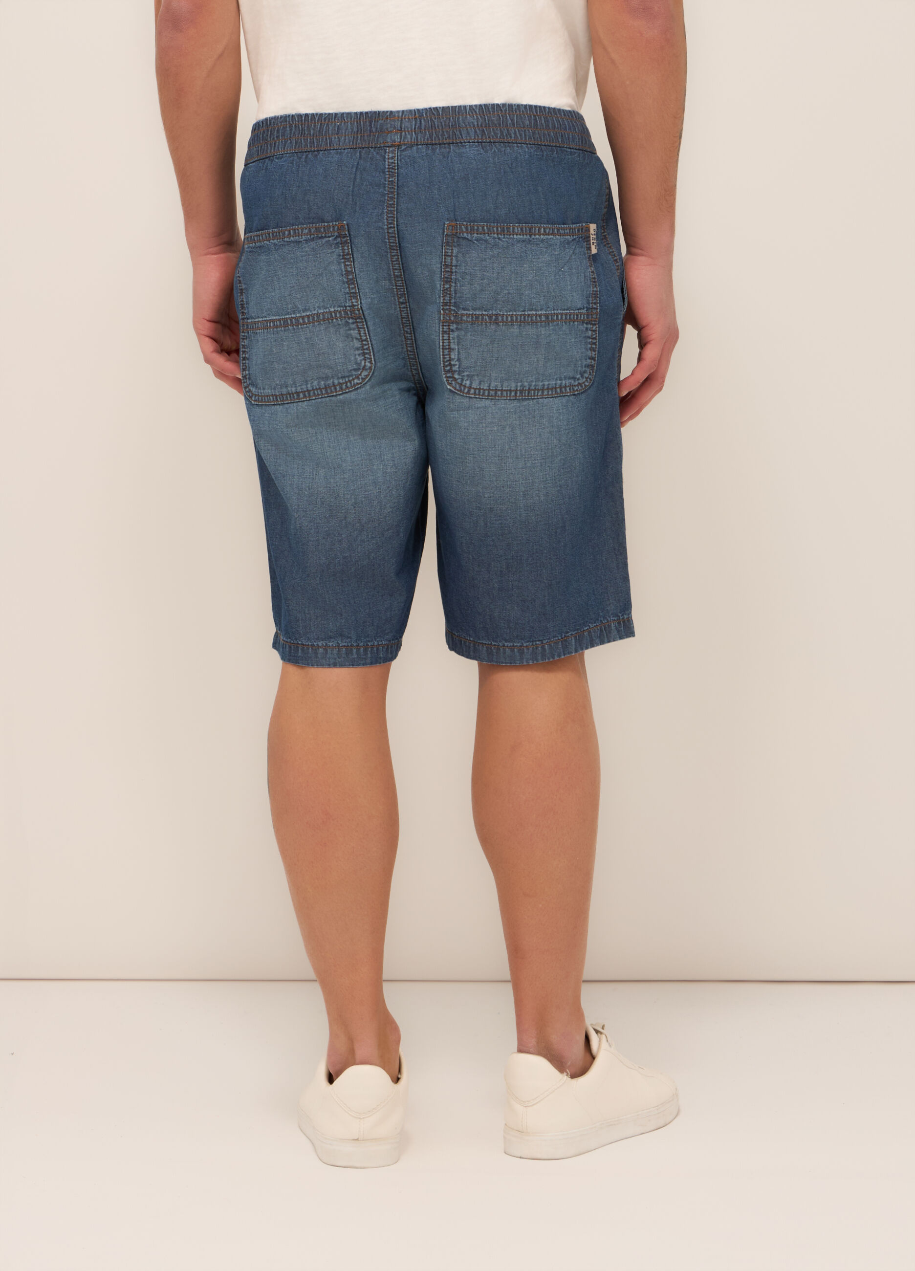 Shorts in denim di cotone uomo_1
