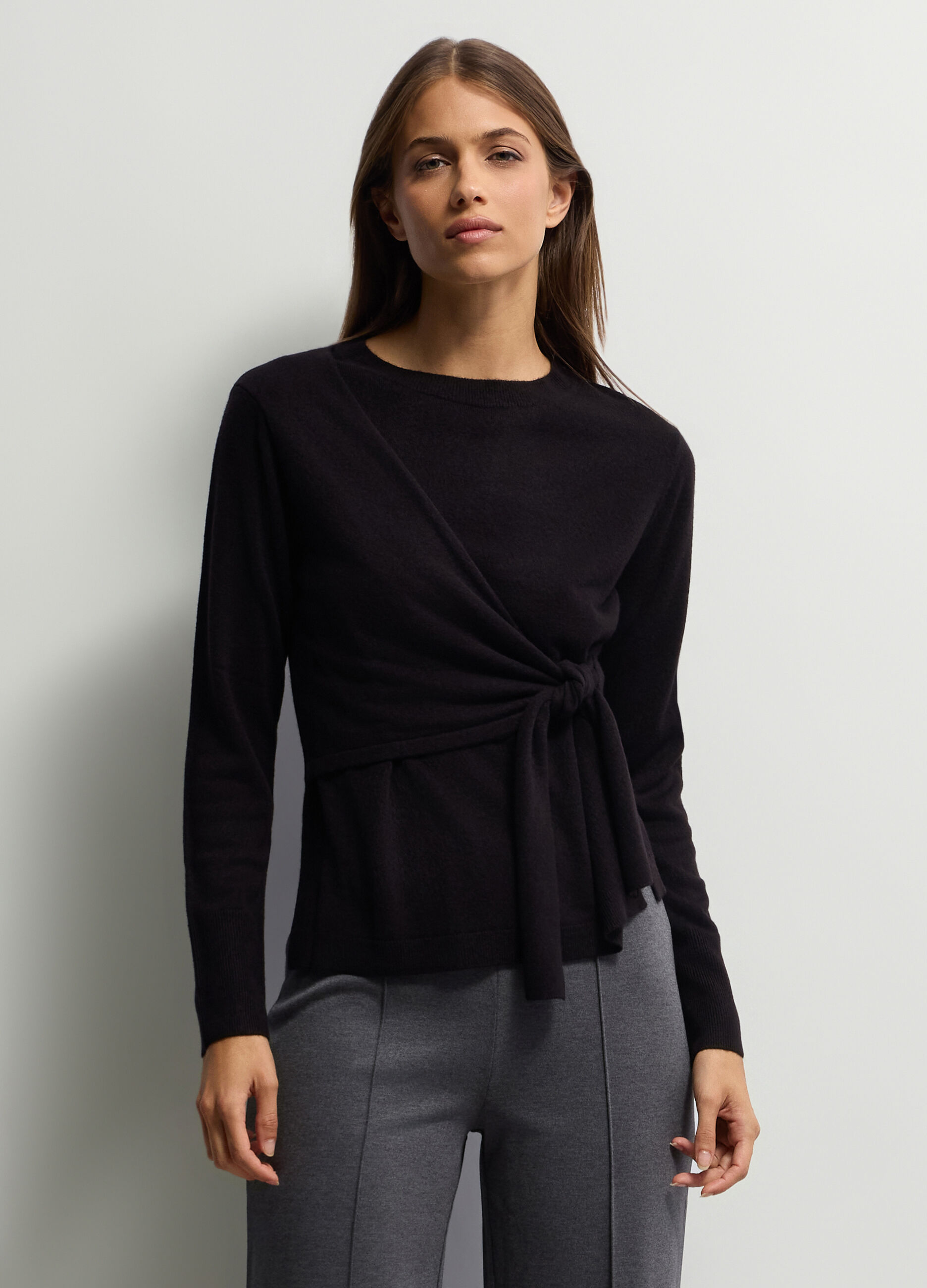 Maglia girocollo rasata donna_0