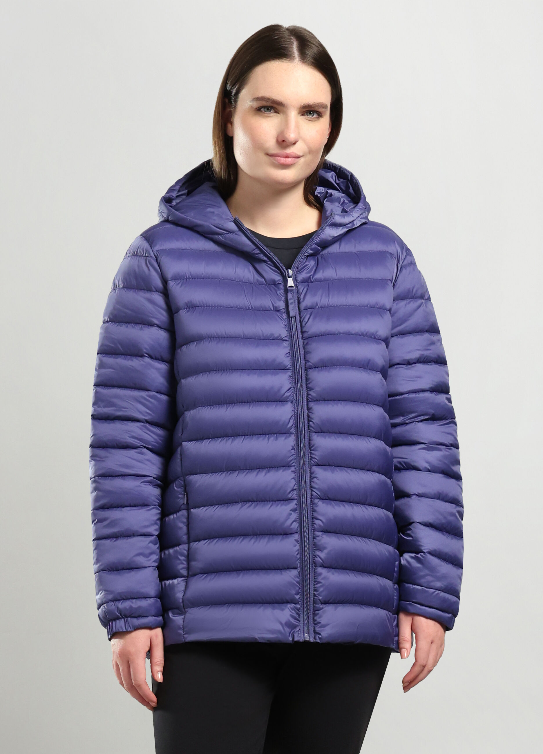 Giubbino imbottito con cappuccio donna curvy_0