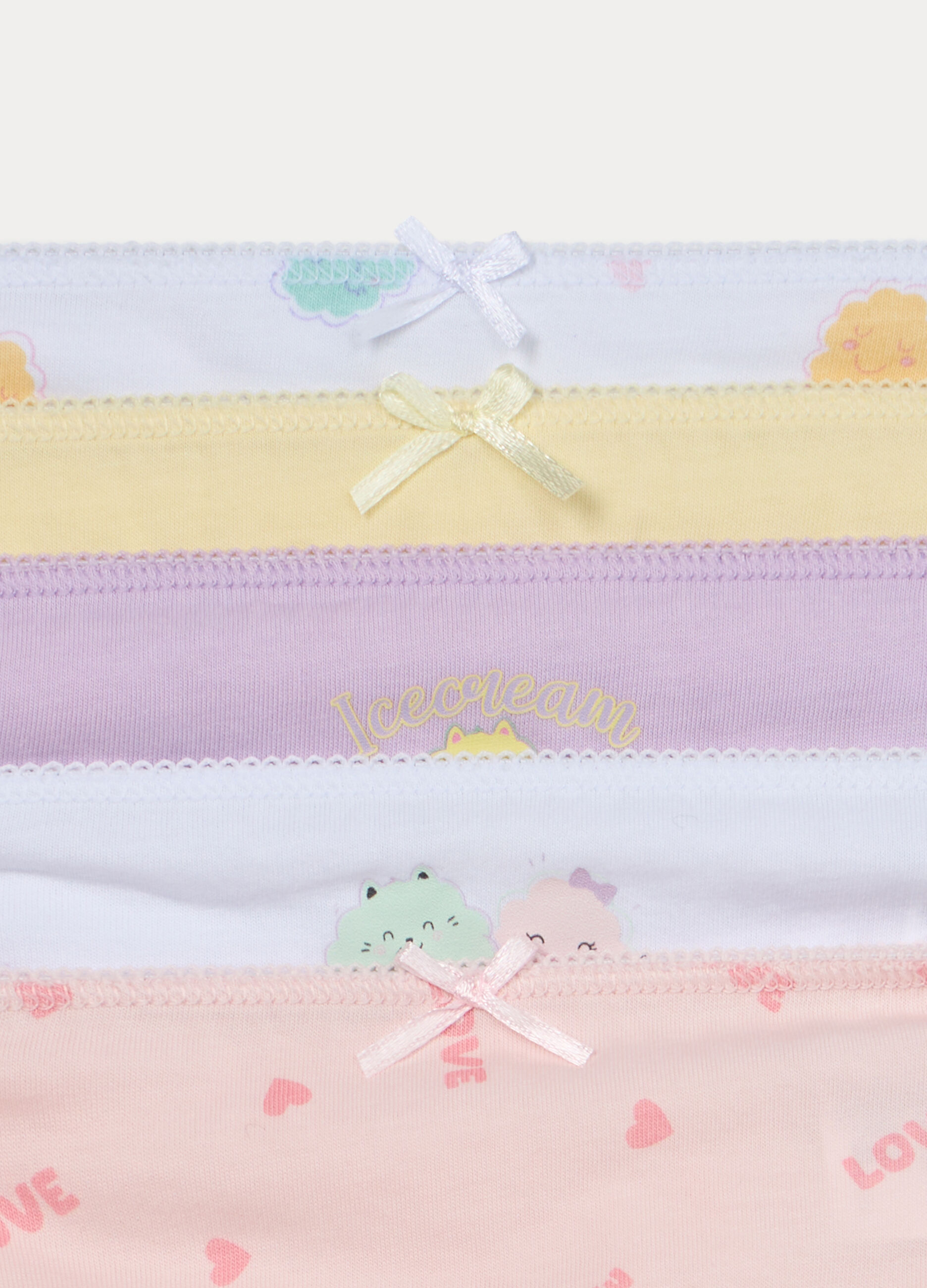 Pack 5 slip in jersey di puro cotone bambina_3