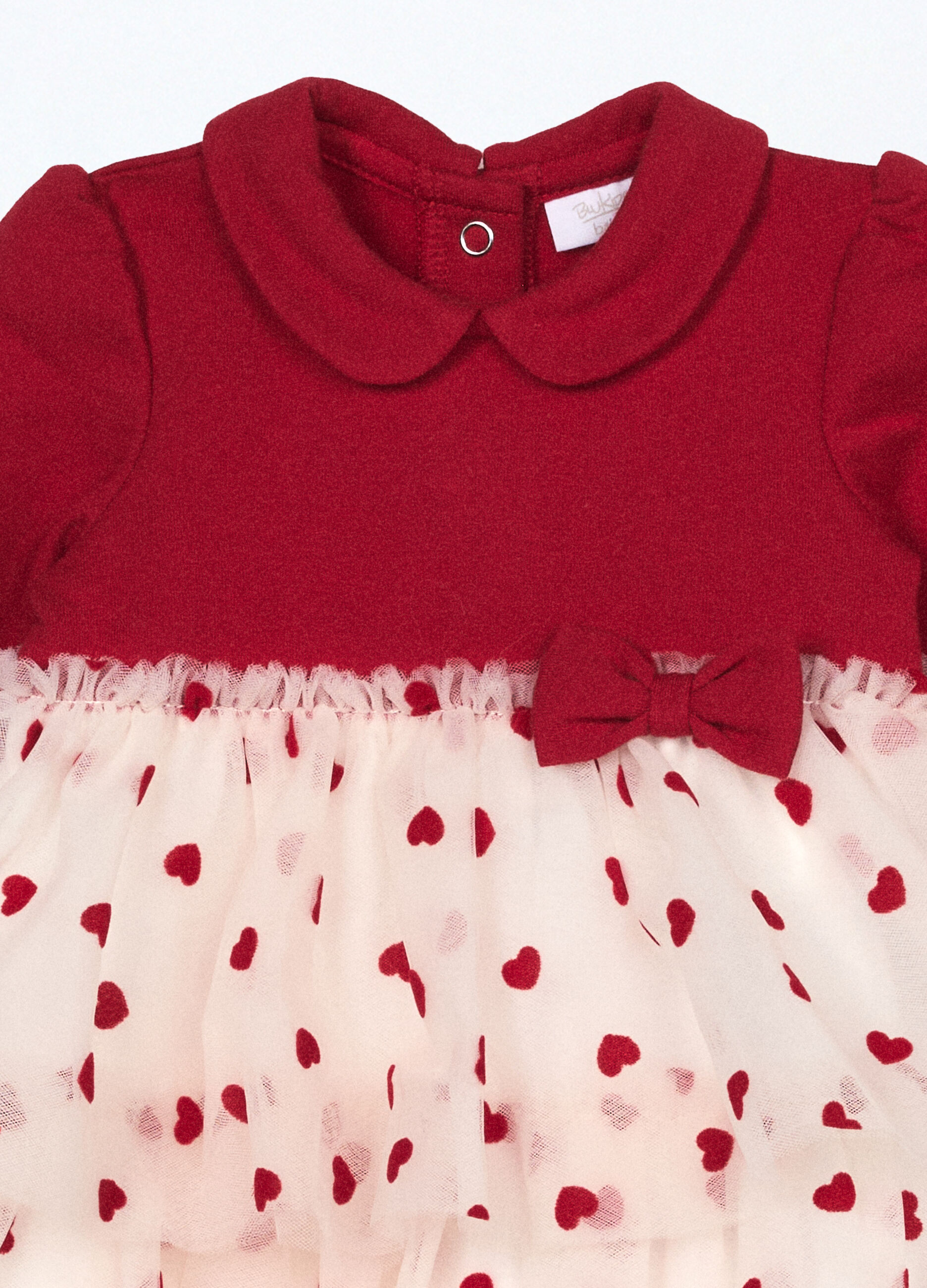 Vestito in misto cotone fleece neonata_2