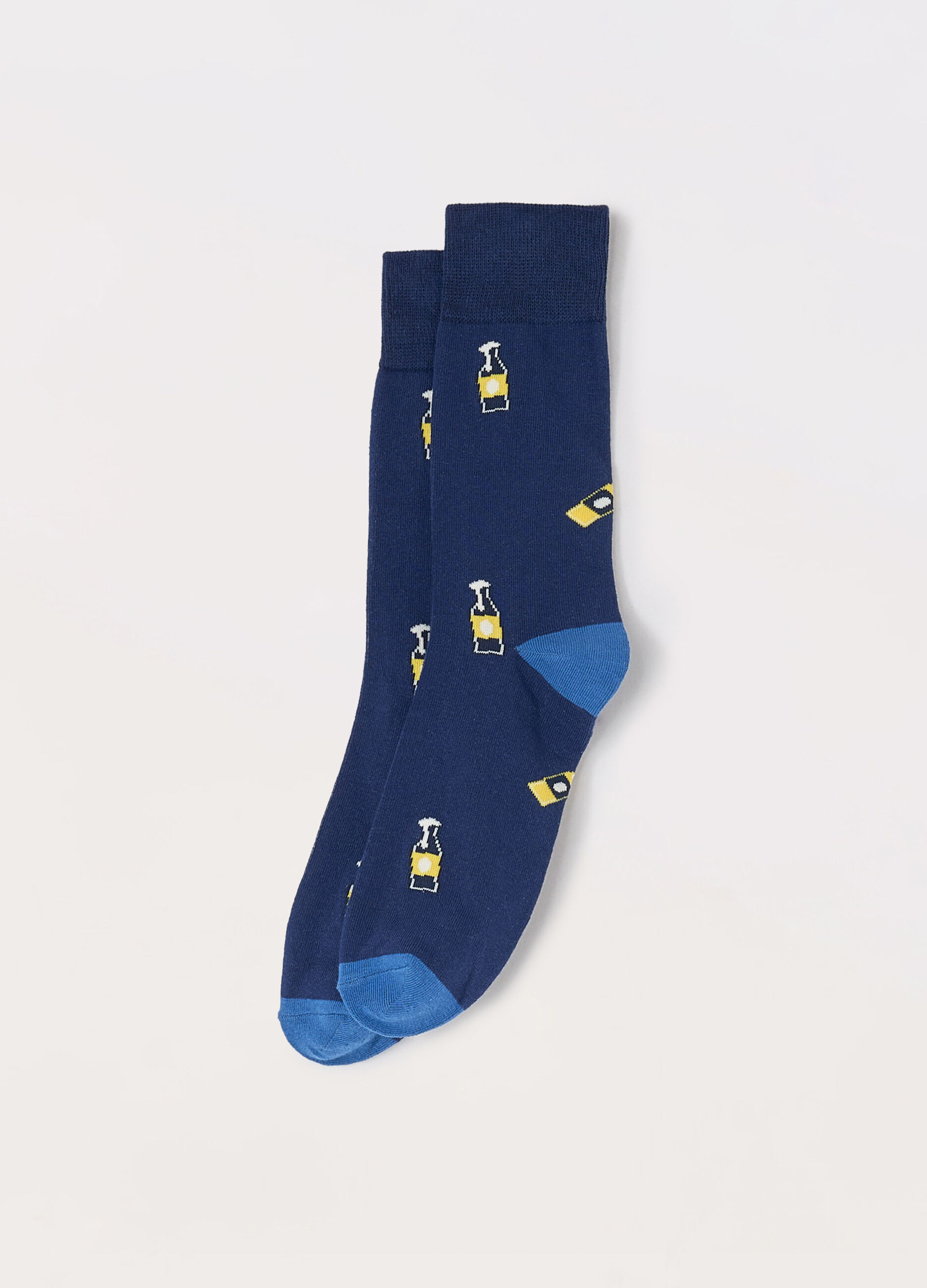 Calze corte in cotone stretch a fantasia uomo_0
