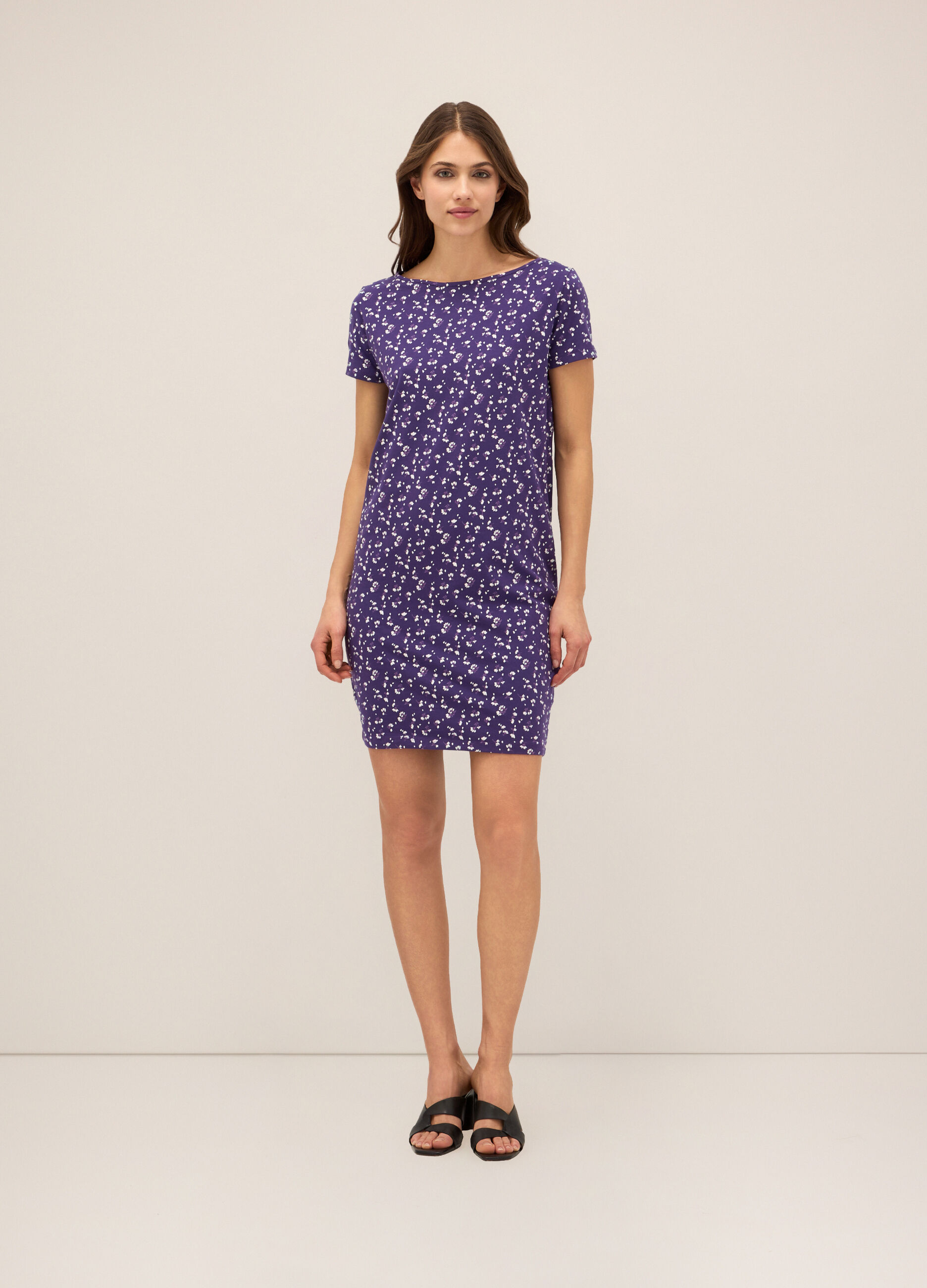 Abito corto in cotone stretch donna_0